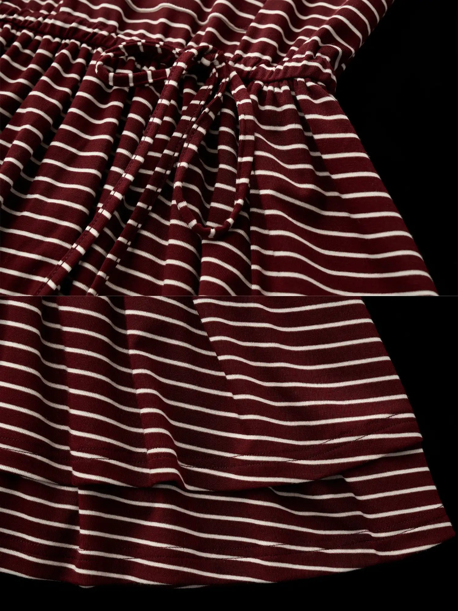 MAMC Coquette Striped Hooded Sweatshirt Peplum Dress | Canton Collective