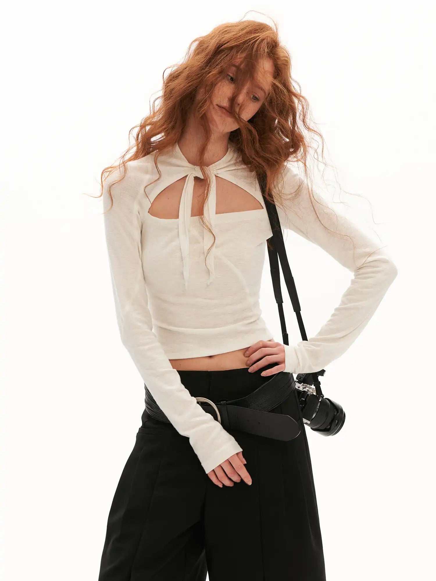 MAMC Cotton Long Sleeve Keyhole Top | Canton Collective