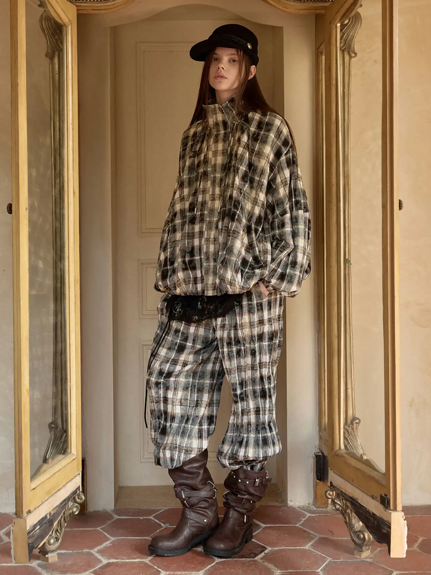 1Jinn Studio Court Fashion Detective Plaid Straight Leg Pants | Canton Collective