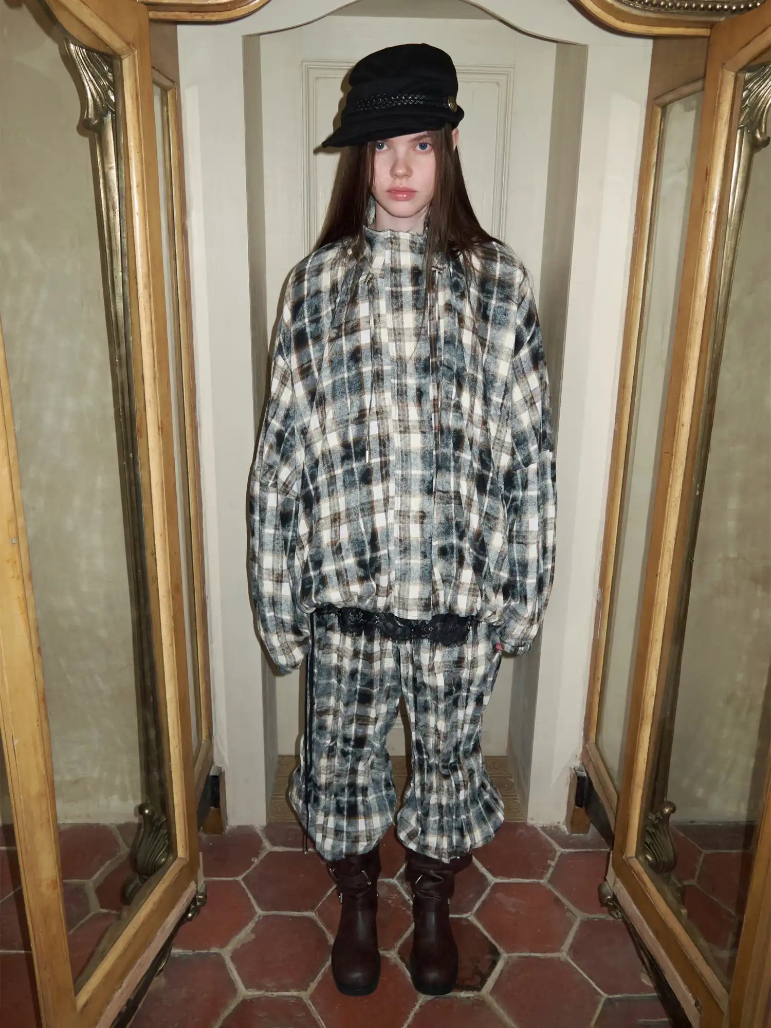 1Jinn Studio Court Fashion Detective Plaid Straight Leg Pants | Canton Collective