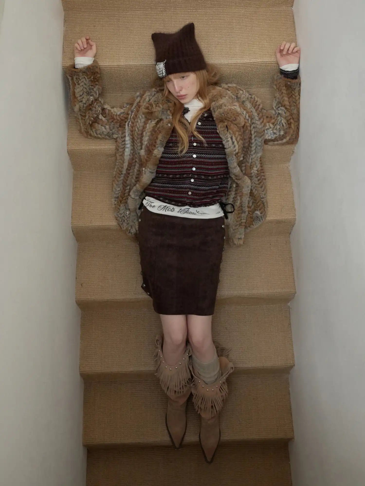 1Jinn Studio Cozy Maillard Rabbit Fur Coat | Canton Collective