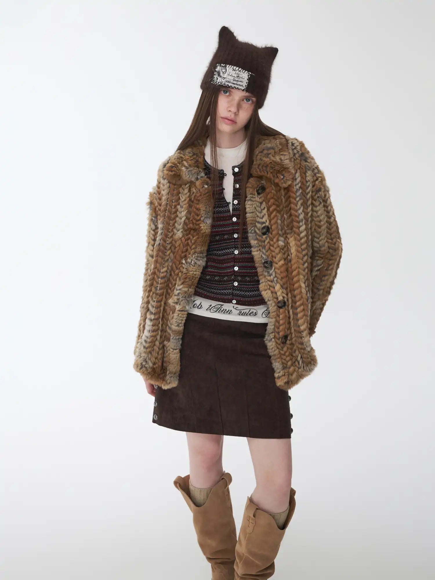 1Jinn Studio Cozy Maillard Rabbit Fur Coat | Canton Collective