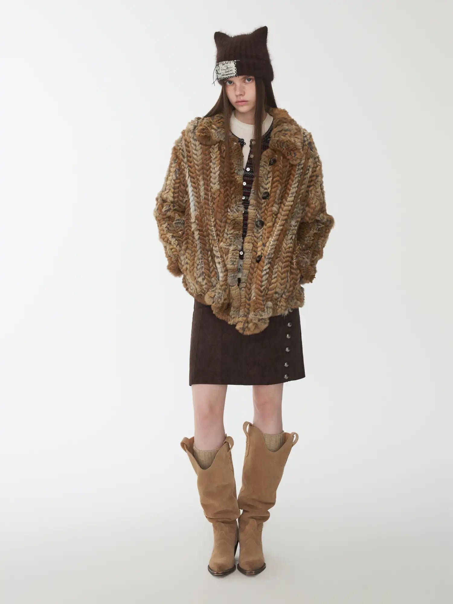 1Jinn Studio Cozy Maillard Rabbit Fur Coat | Canton Collective