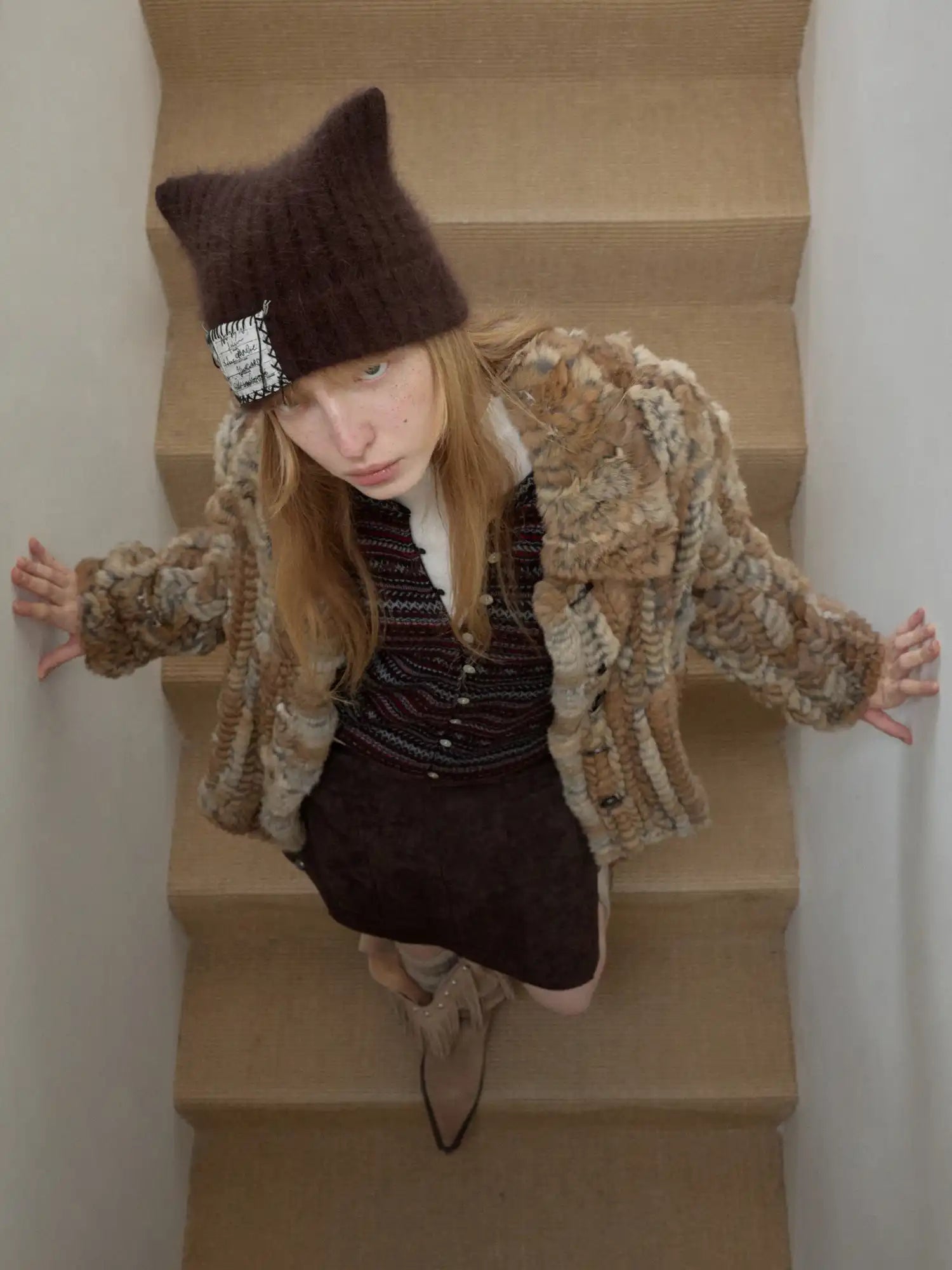 1Jinn Studio Cozy Maillard Rabbit Fur Coat | Canton Collective