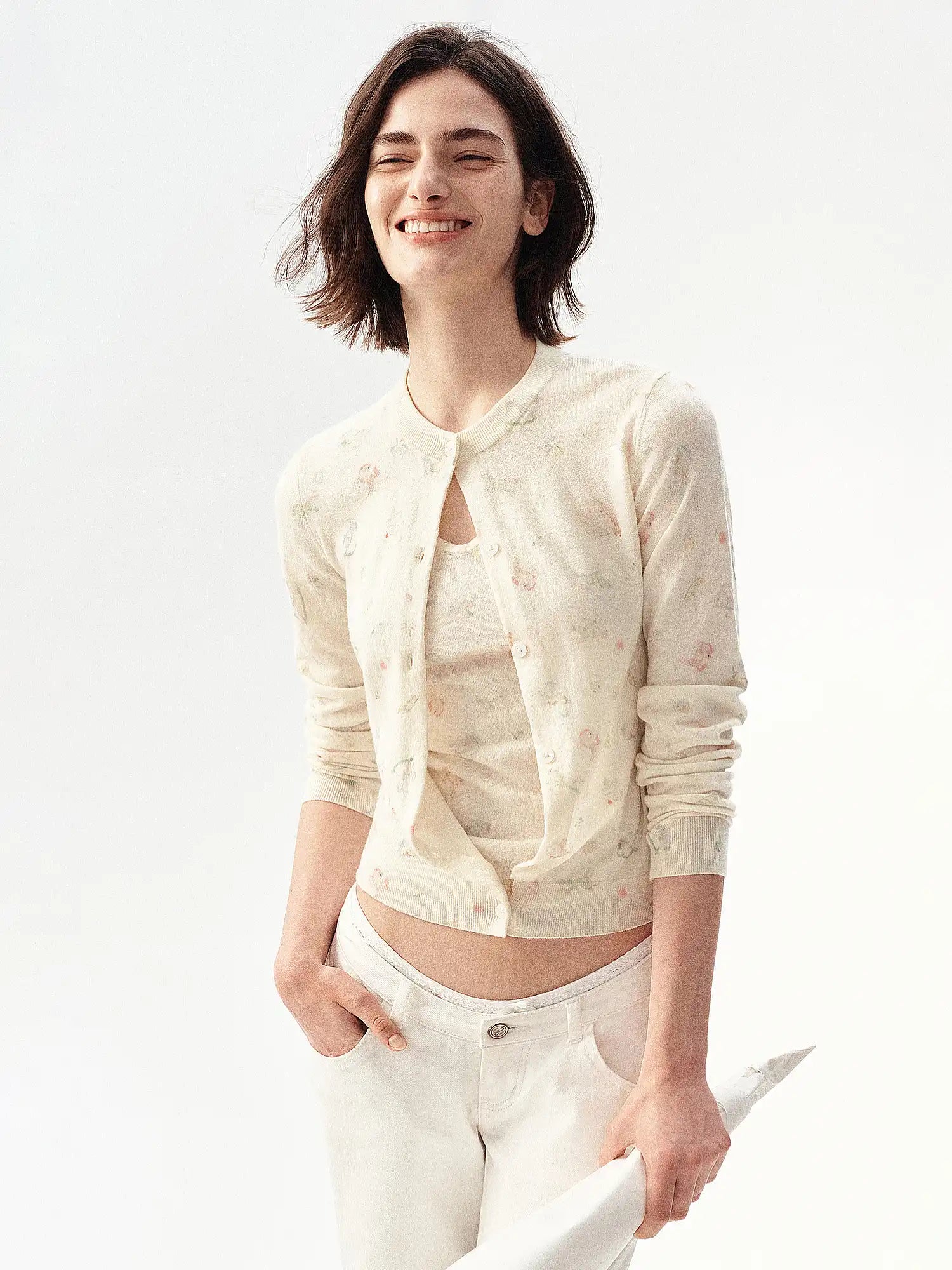 Ayo Cream Knit Cropped Cardigan | Canton Collective