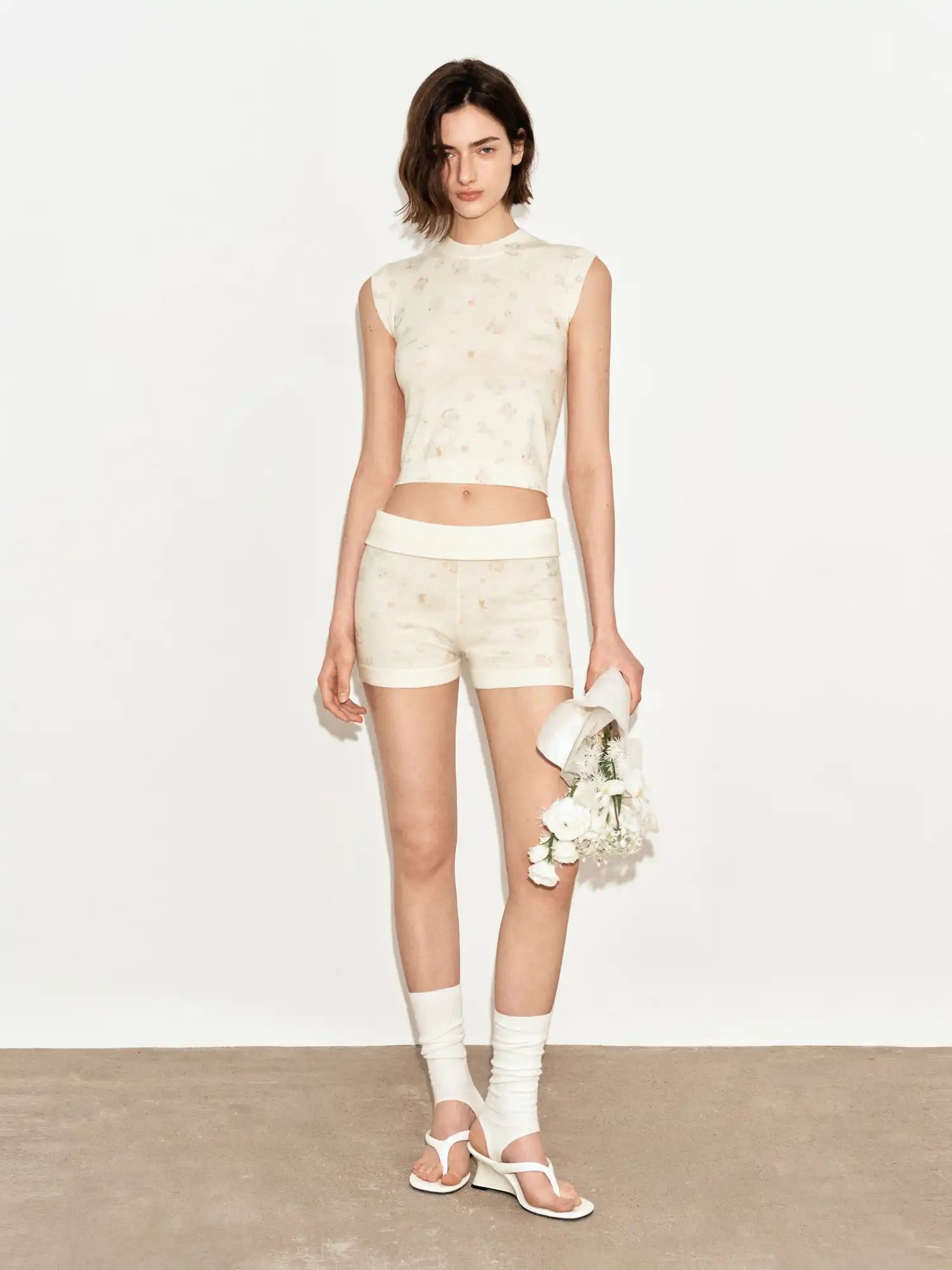 Ayo Cream Knit Mock Neck Tank Top | Canton Collective