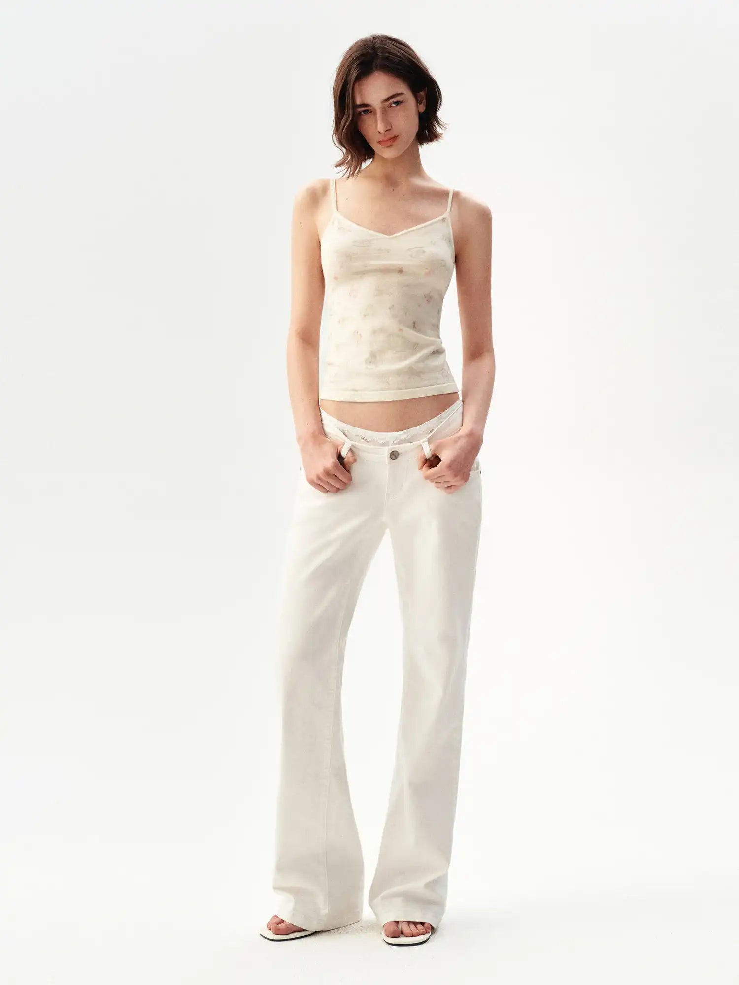 Ayo Cream Knit Spaghetti Strap Tank Top | Canton Collective