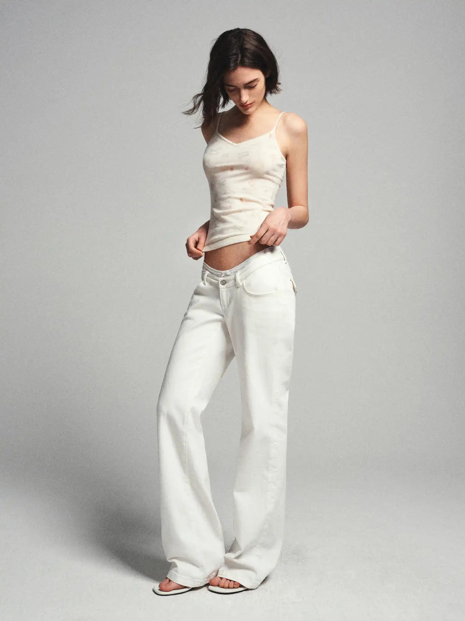 Ayo Cream Knit Spaghetti Strap Tank Top | Canton Collective