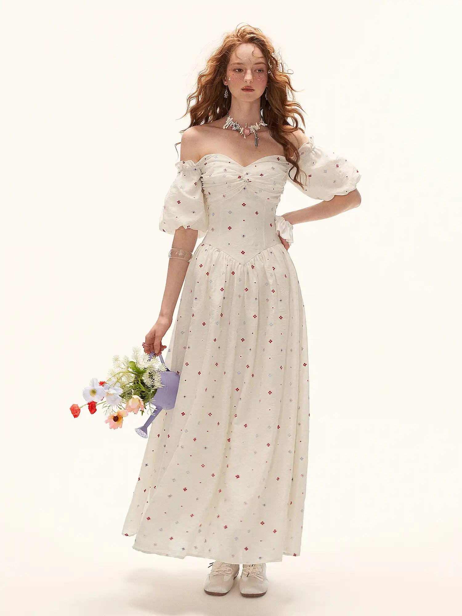 MAMC Cream Twisted Strapless Corset Dress | Canton Collective