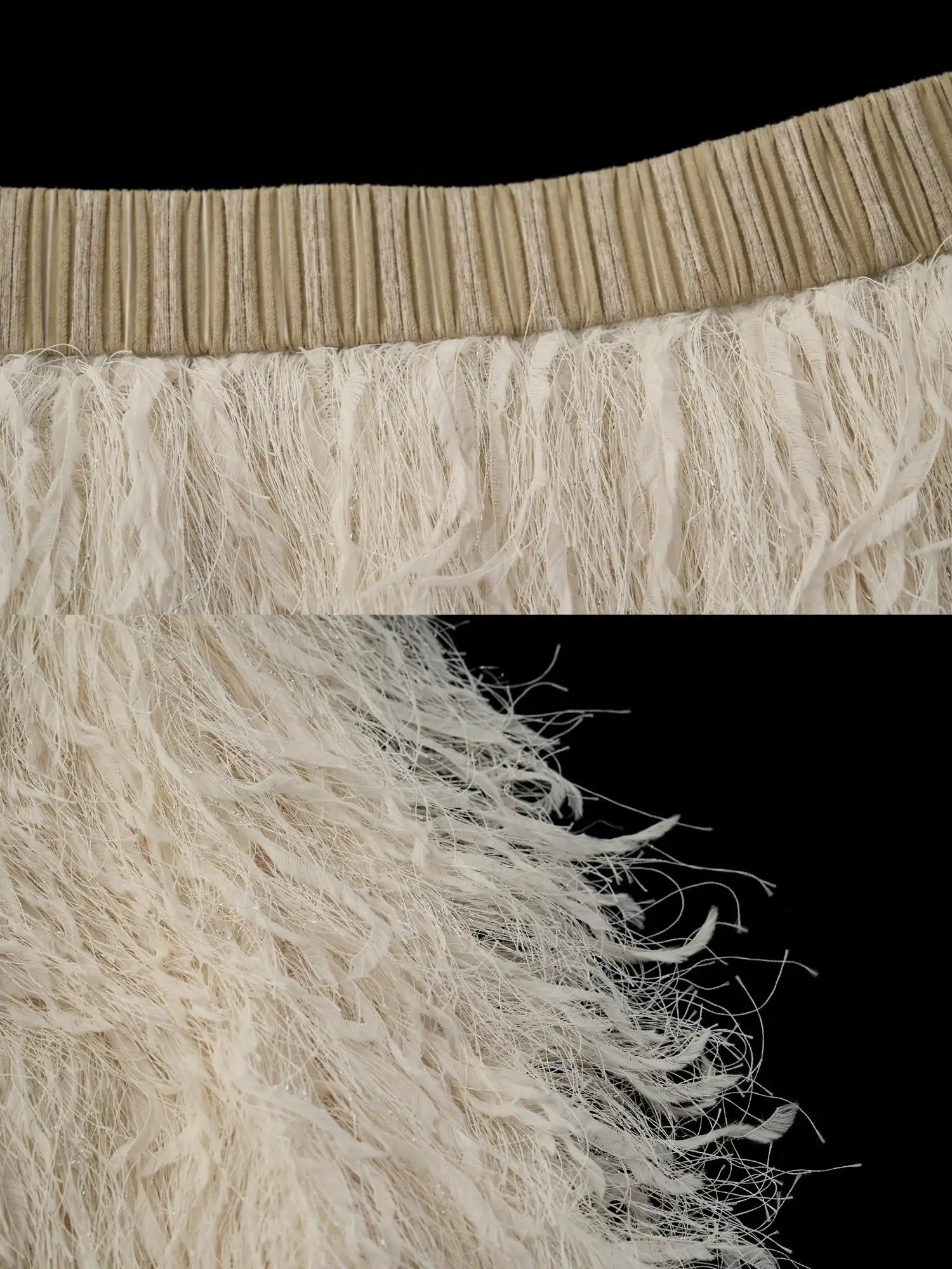 MAMC Creamy Feather Tassle Midi Skirt | Canton Collective