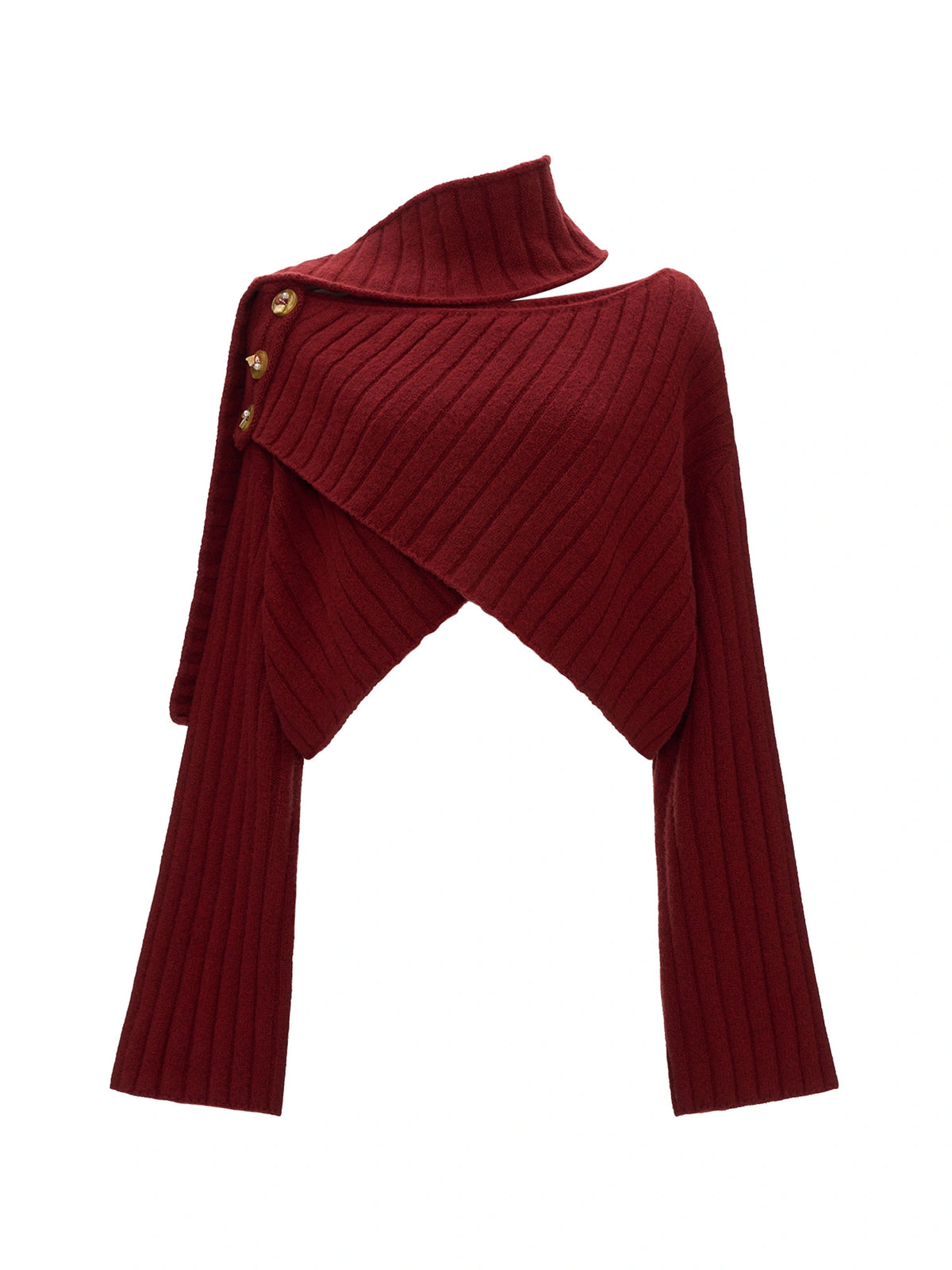 MAMC Cropped Cable Knit Crossover Sweater | Canton Collective