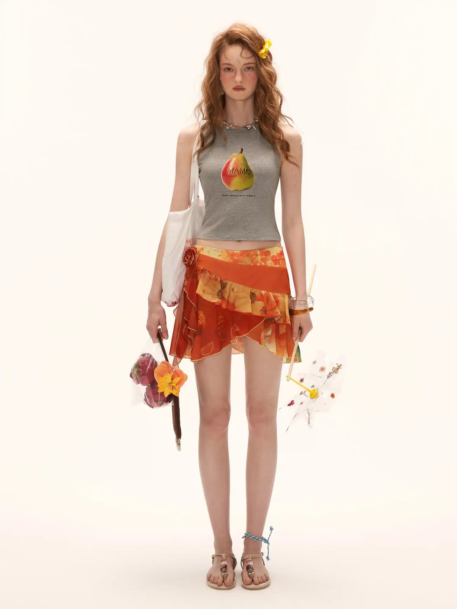 MAMC Cropped Jersey Vest Top with Pear Graphic | Canton Collective