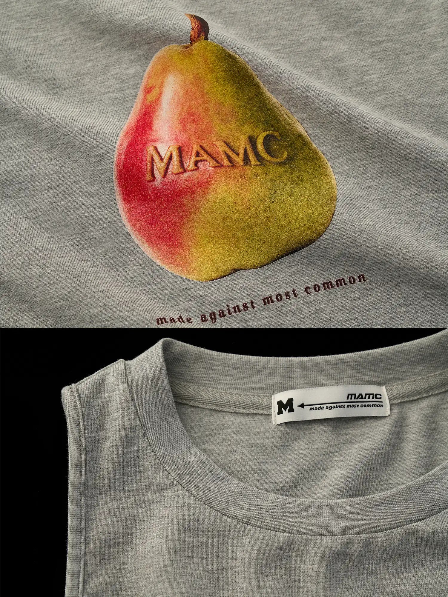 MAMC Cropped Jersey Vest Top with Pear Graphic | Canton Collective