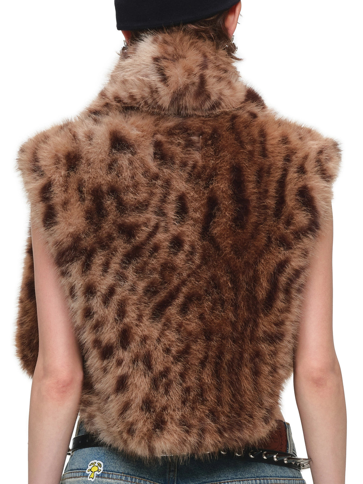 1Jinn Studio Cropped Leopard Faux Fur Buckle Vest | Canton Collective