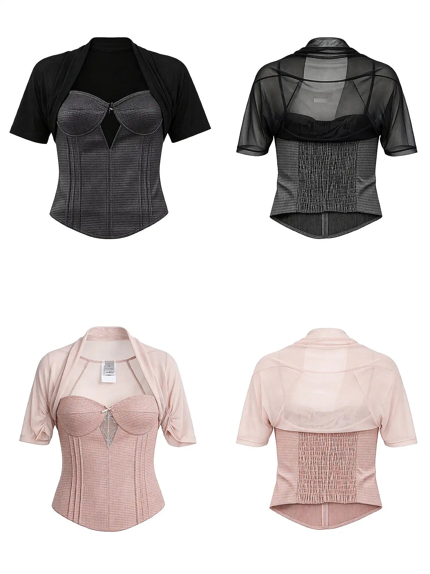 2th Desire Cropped Shrug Lace Tube Top 2 Piece Set | Canton Collective