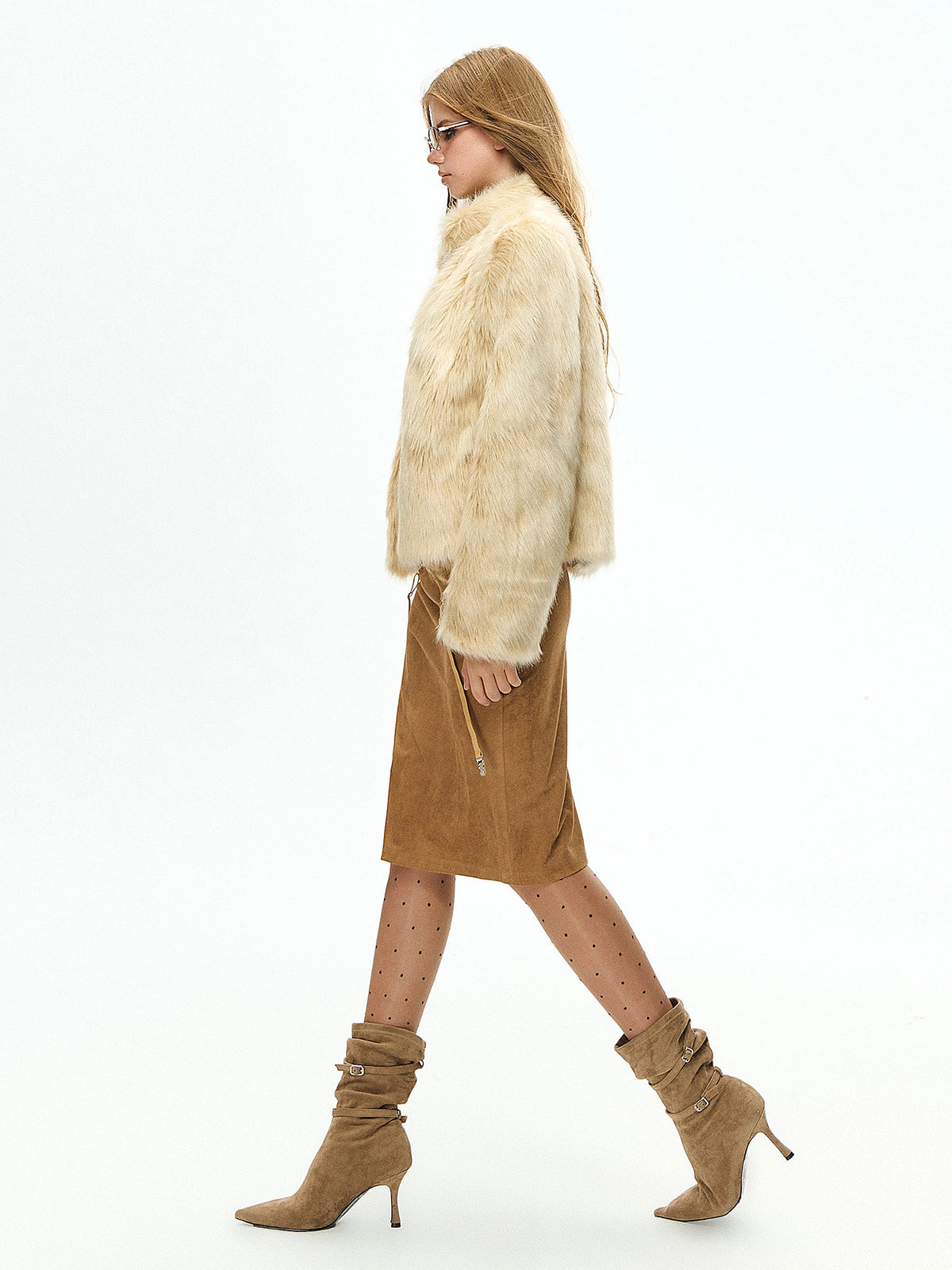 Deleteex Cropped Slavic Faux Fur Lapel Coat | Canton Collective