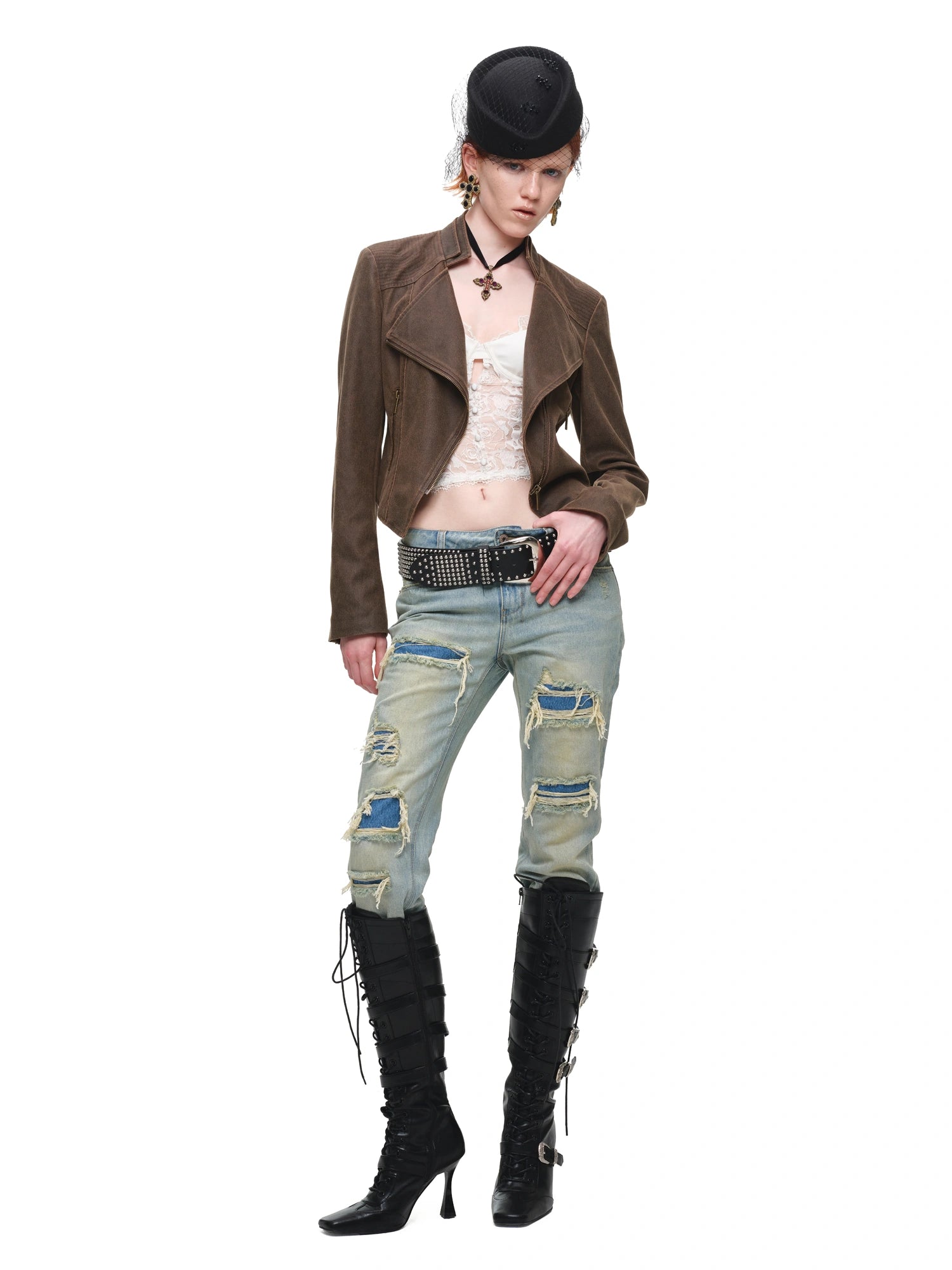 1Jinn Studio Cropped Vintage Leather Jacket | Canton Collective