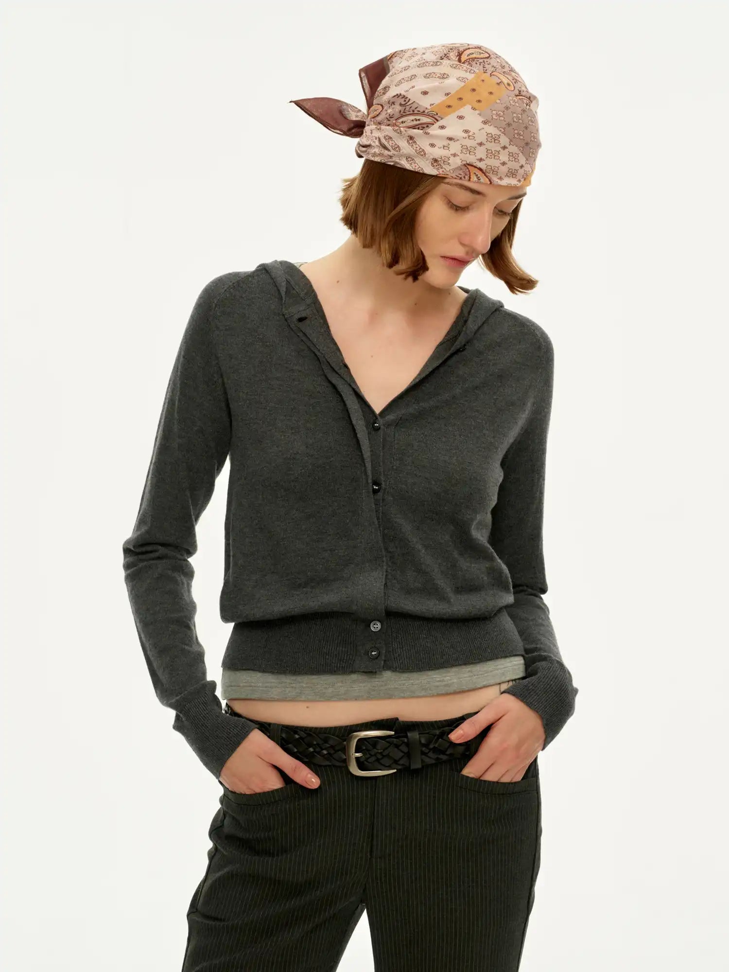 FirstFloor Cropped Wool Hoodie Cardigan | Canton Collective