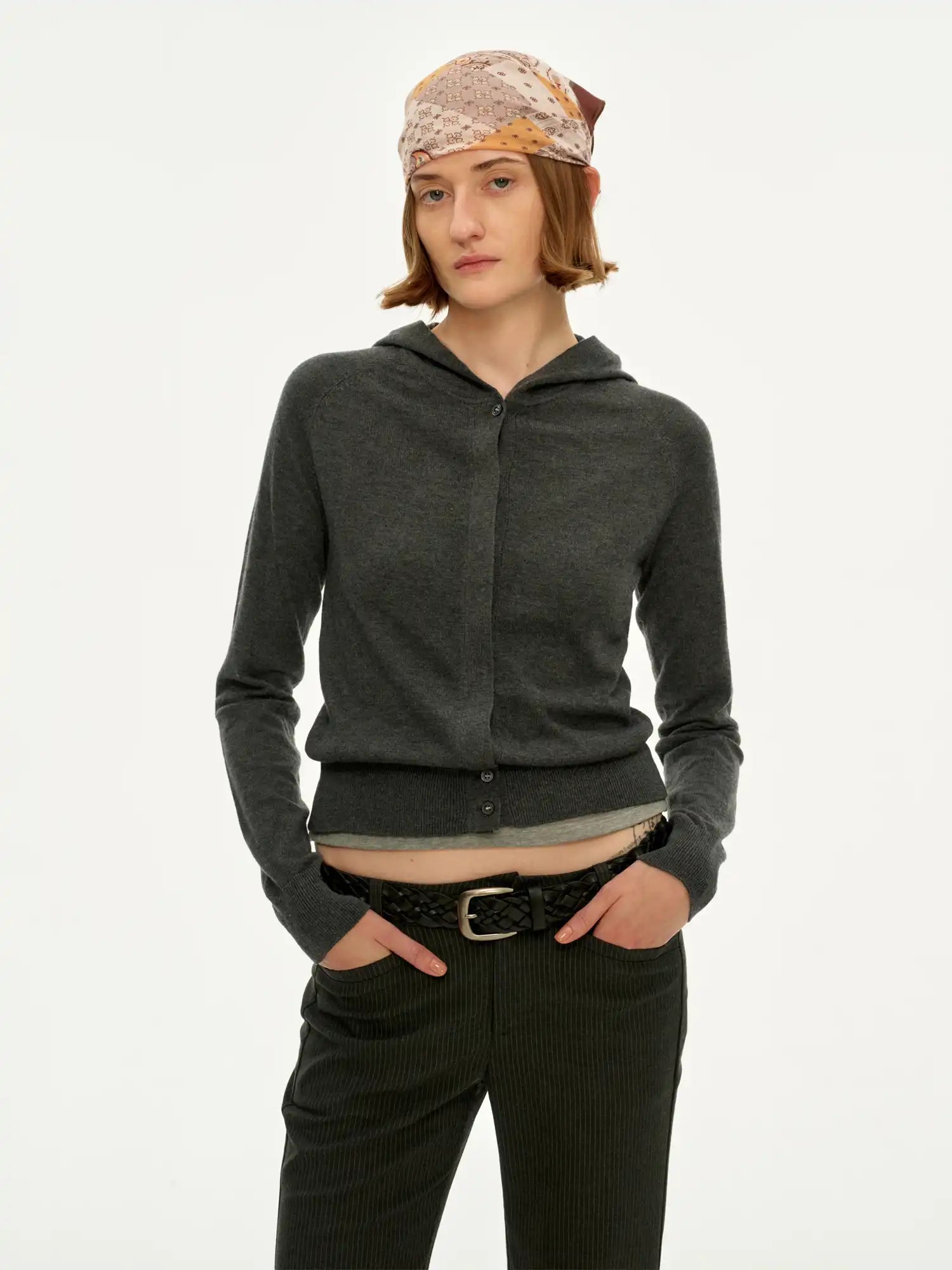 FirstFloor Cropped Wool Hoodie Cardigan | Canton Collective