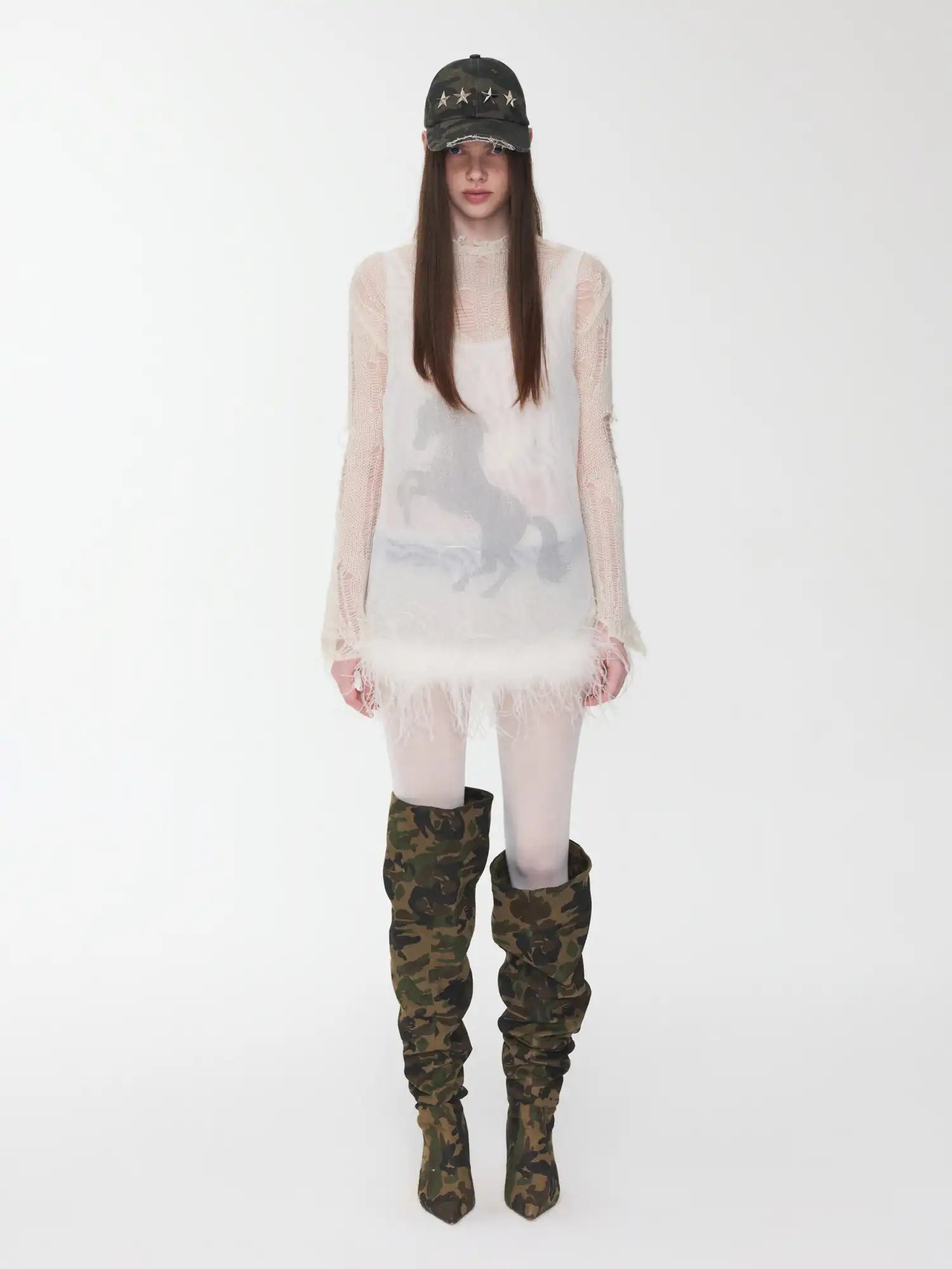 1Jinn Studio Crystal Horse Sheer Mesh Tank | Canton Collective