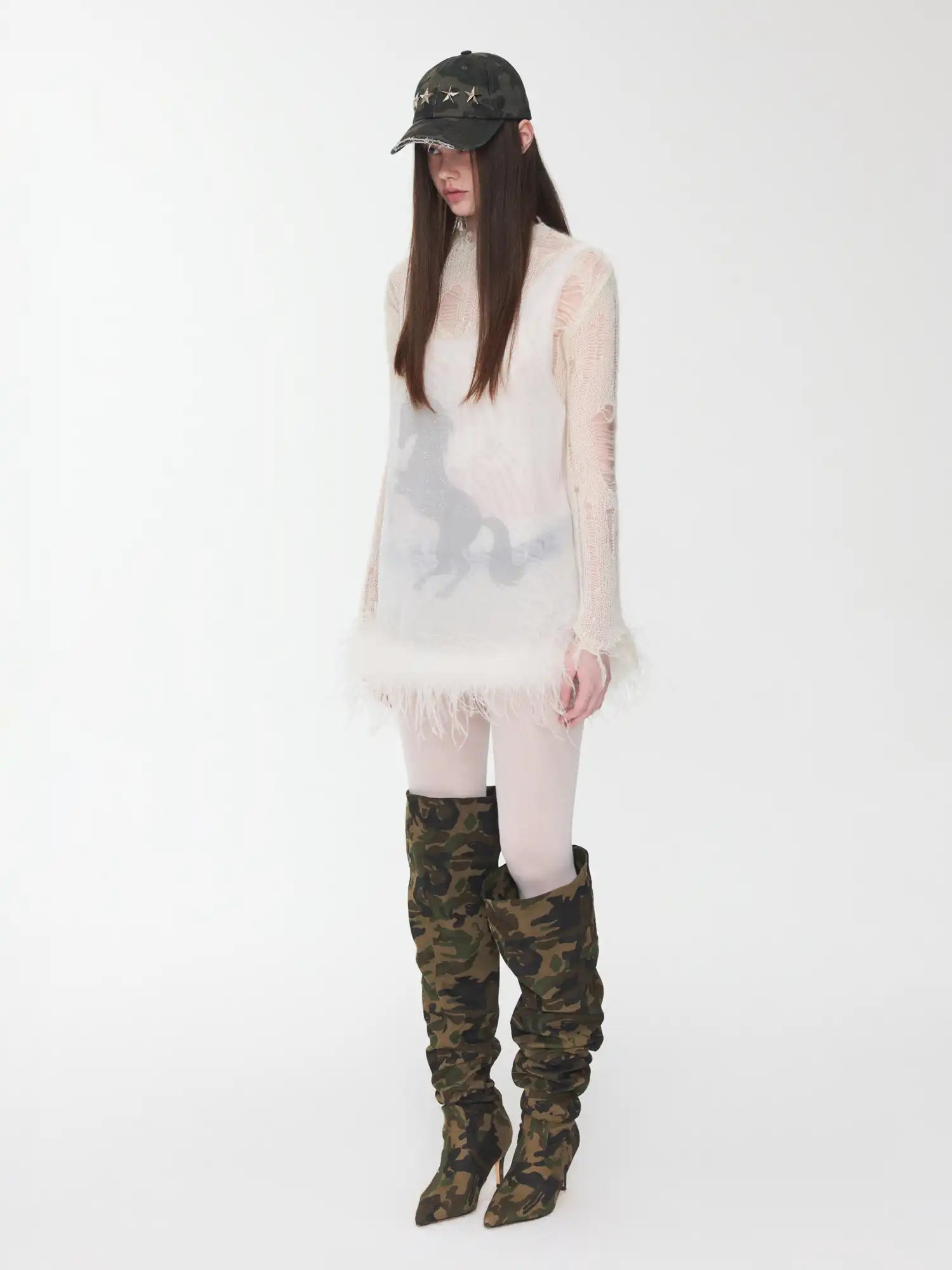 1Jinn Studio Crystal Horse Sheer Mesh Tank | Canton Collective
