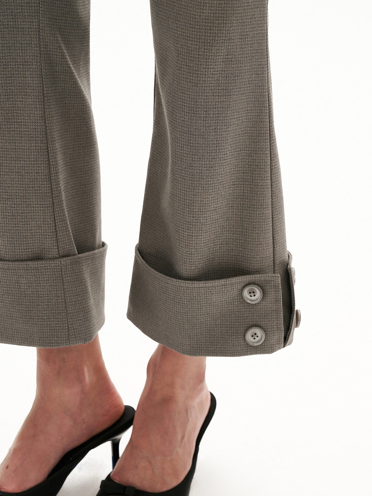 MAMC Cuffed Cropped Flared Tailored Trousers | Canton Collective