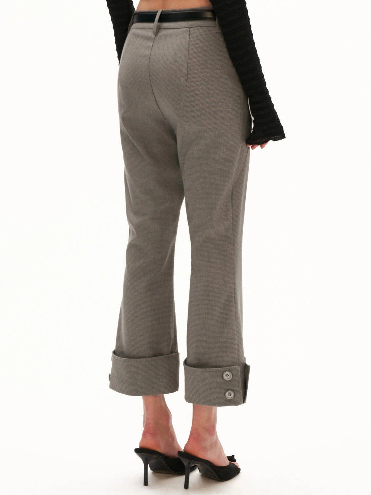 MAMC Cuffed Cropped Flared Tailored Trousers | Canton Collective