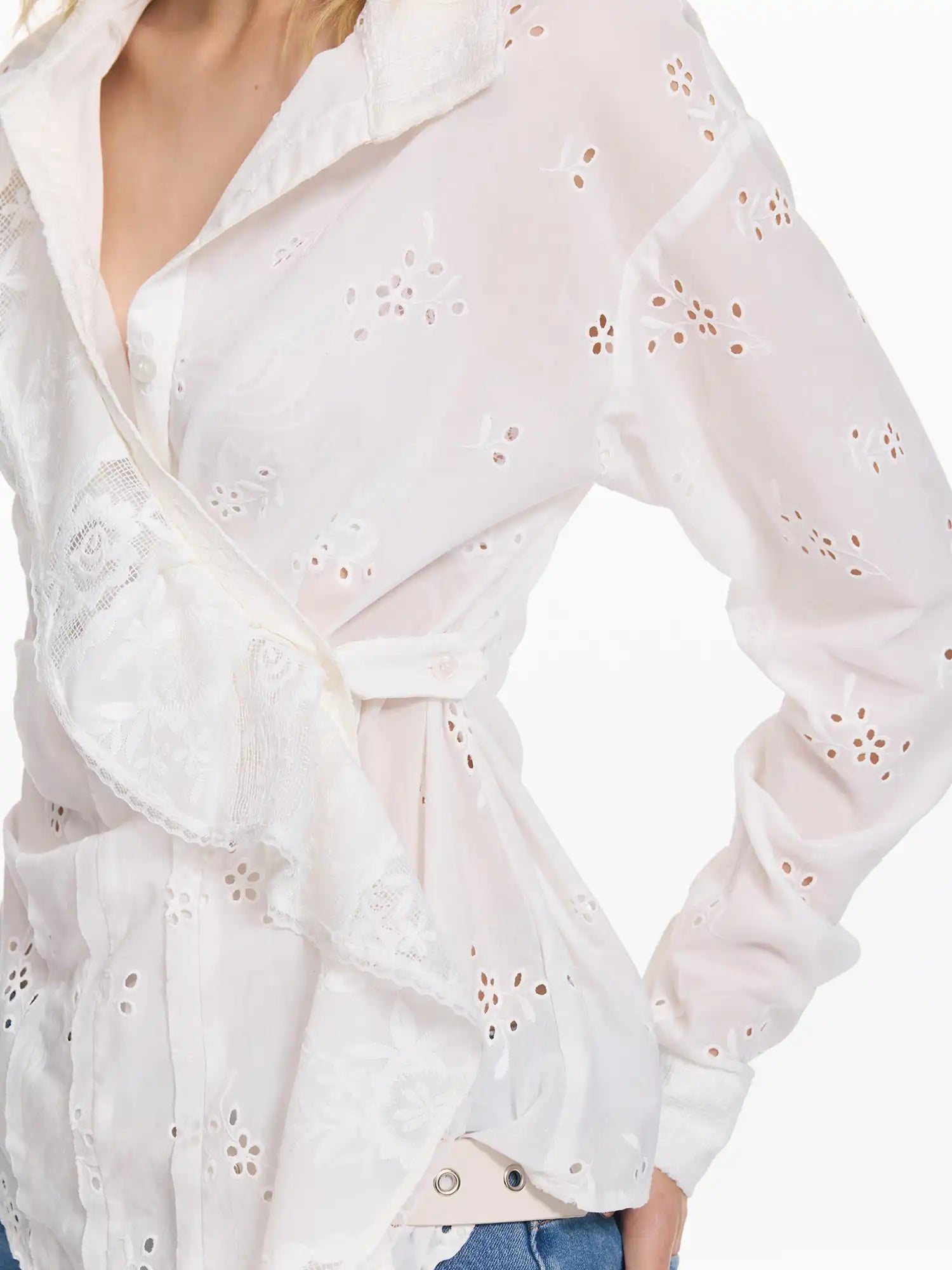 2th Desire Cutout Embroidered Plaid Shirt | Canton Collective