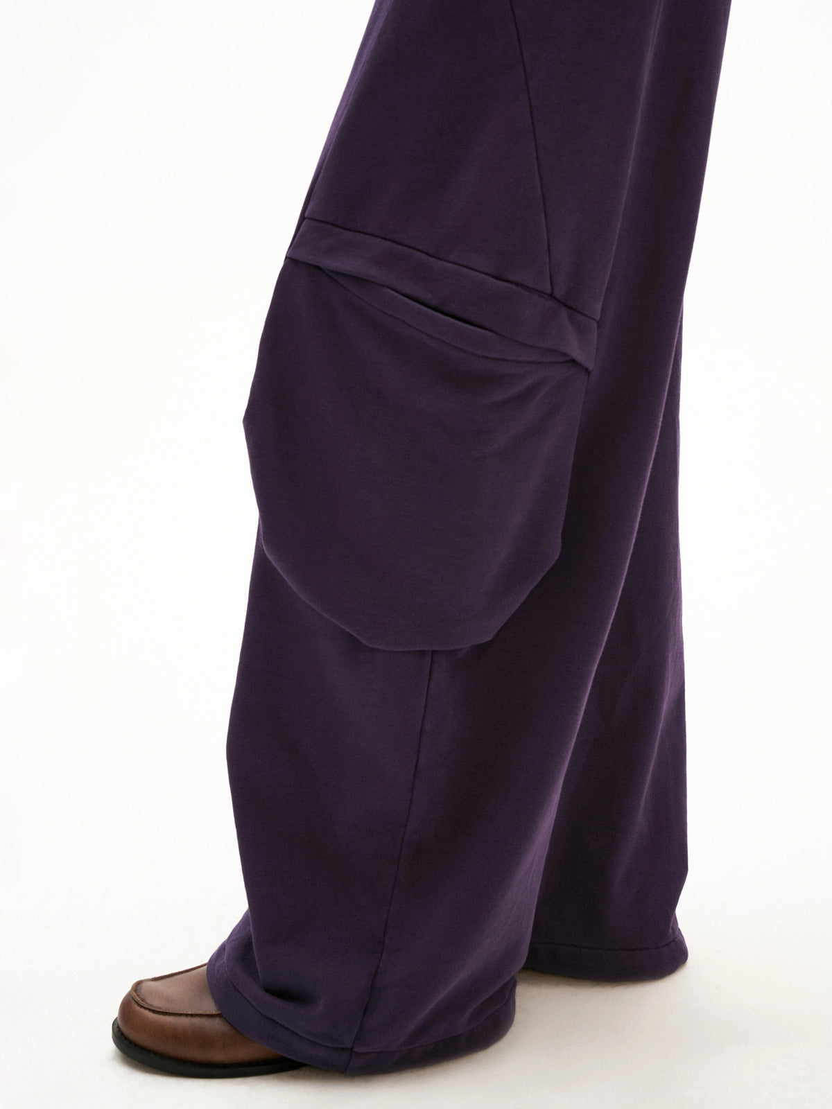 MAMC Dark Plum Cotton Wide Leg Sweatpants | Canton Collective