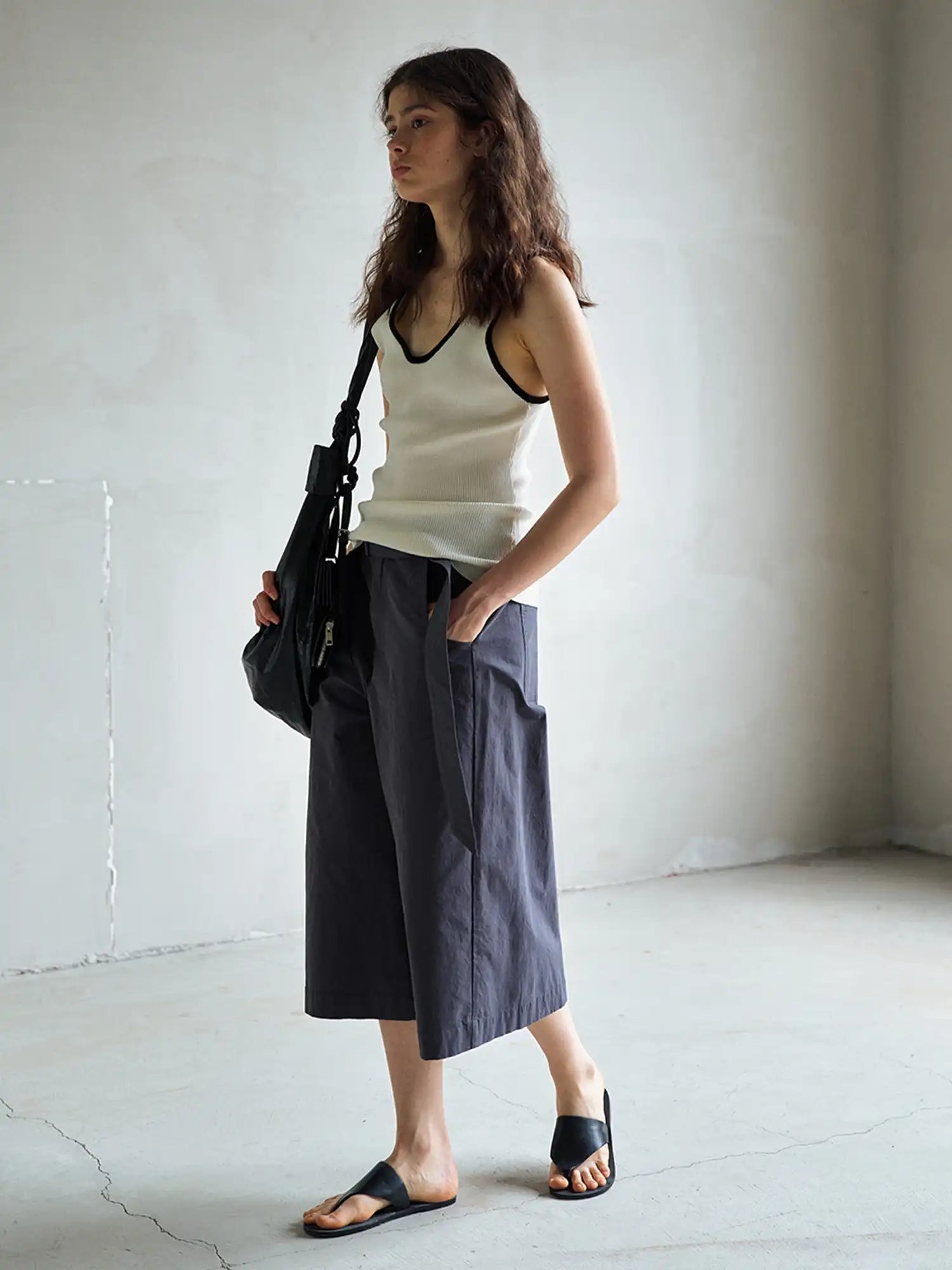 CantonCollective Design Deep Scoop Neckline Ribbed Knit Tank | Canton Collective