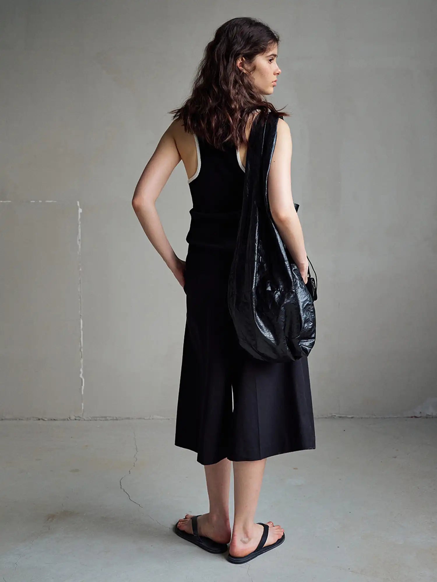 CantonCollective Design Deep Scoop Neckline Ribbed Knit Tank | Canton Collective