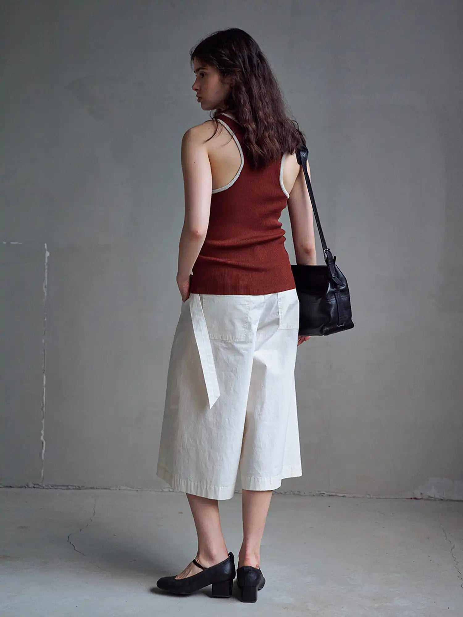 CantonCollective Design Deep Scoop Neckline Ribbed Knit Tank | Canton Collective