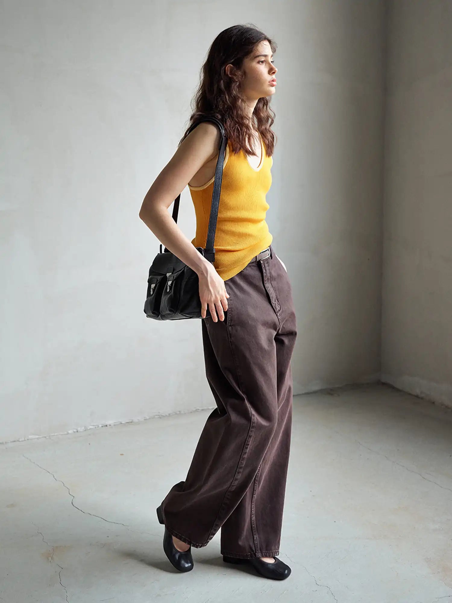 CantonCollective Design Deep Scoop Neckline Ribbed Knit Tank | Canton Collective