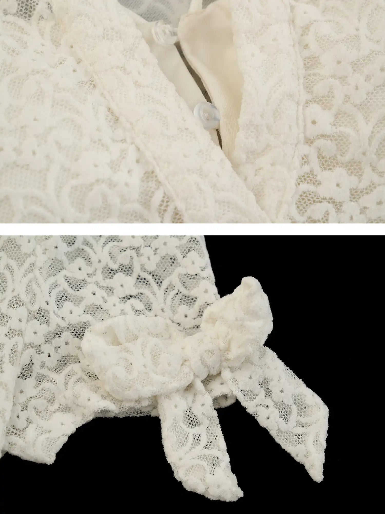 MAMC Deep V-Neck Floral Lace Top | Canton Collective