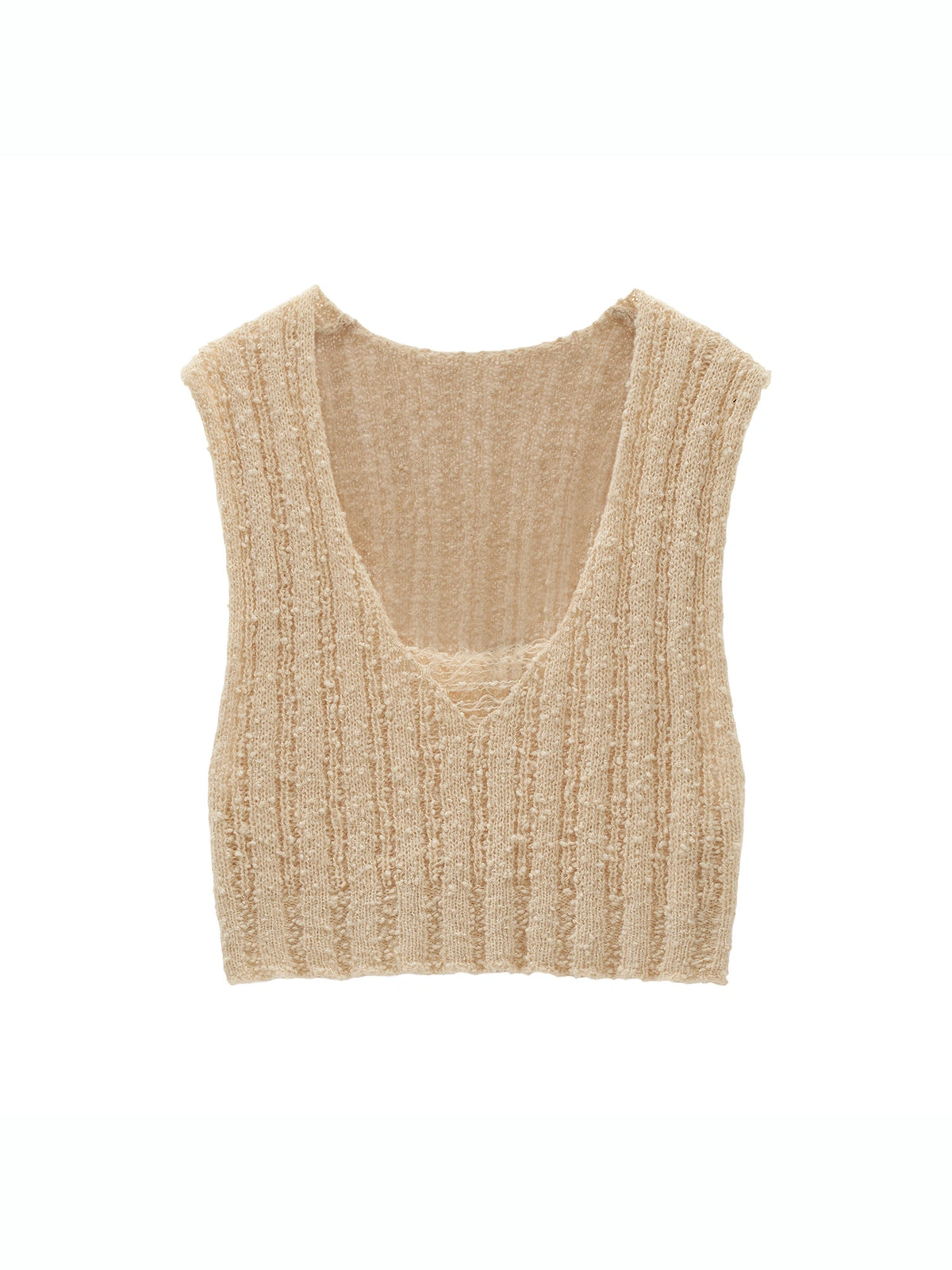 MAMC Deep V Cropped Boucle Sweater Vest | Canton Collective