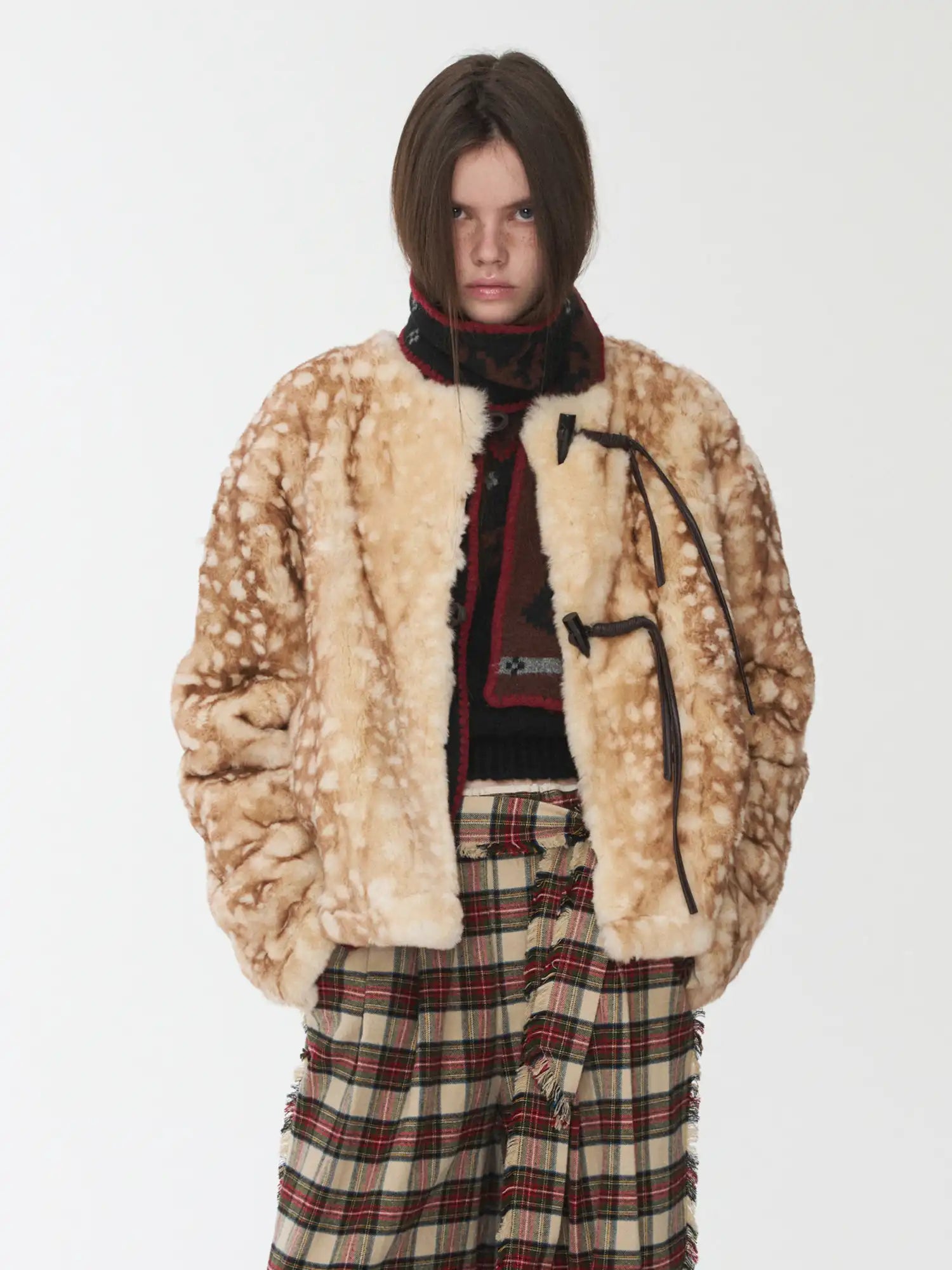 1Jinn Studio Deer-Print Fur Coat | Canton Collective