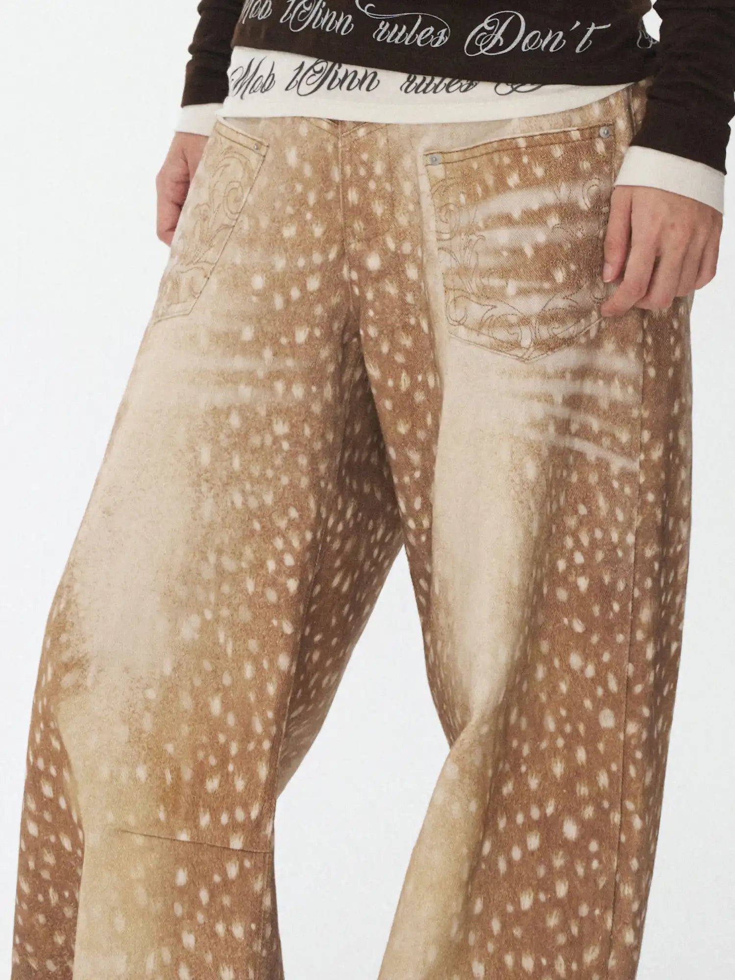 1Jinn Studio Deer Print Canvas Pants | Canton Collective