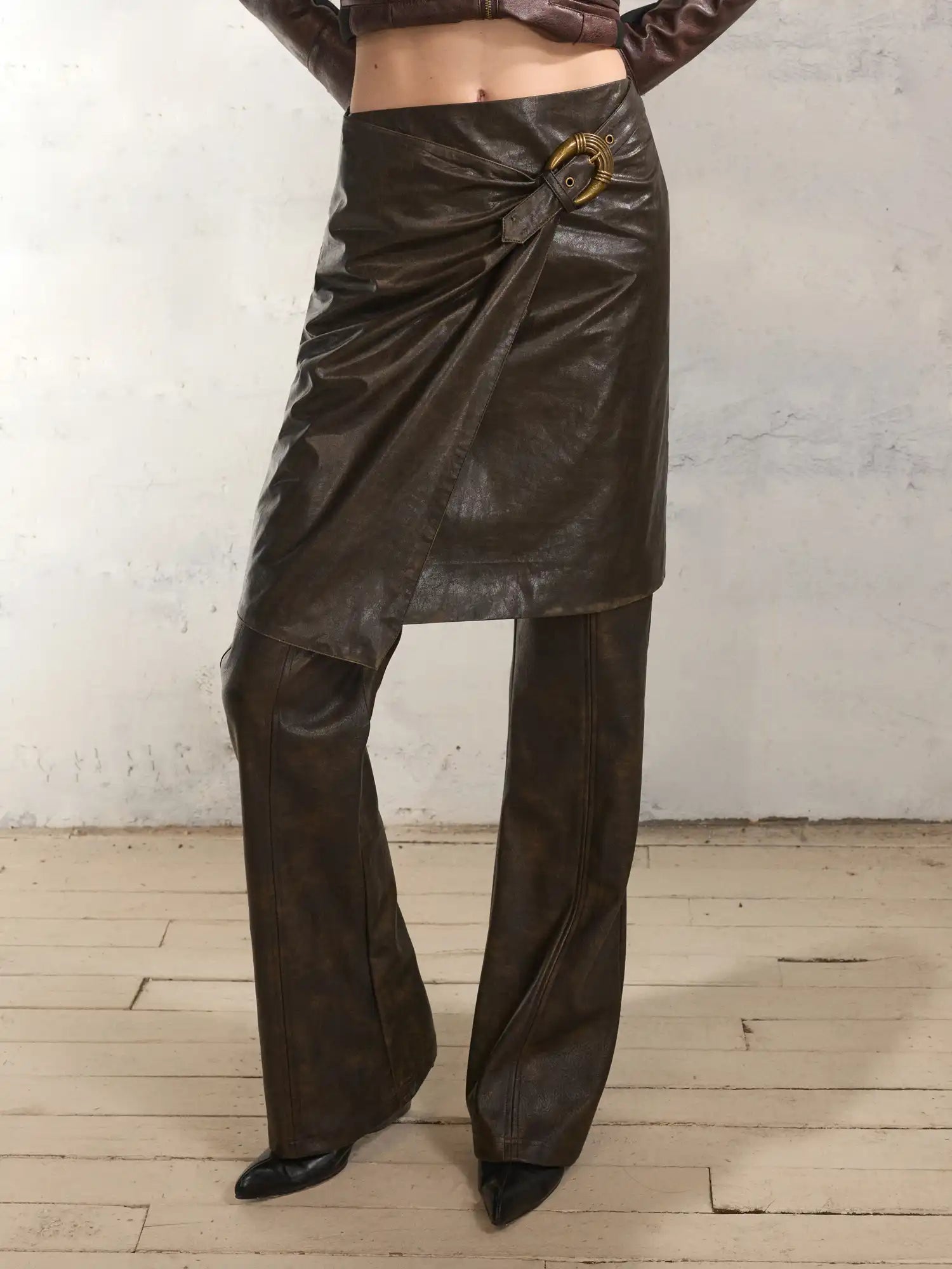 2th Desire Detachable Two-Way Leather Skirt And Pants | Canton Collective