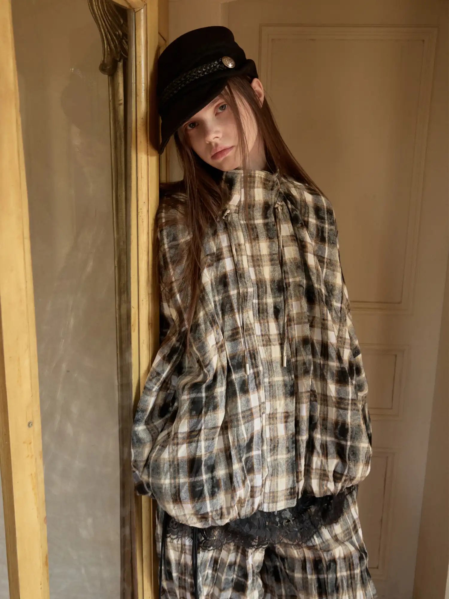 1Jinn Studio Detective Dolman Sleeve Plaid Jacket | Canton Collective