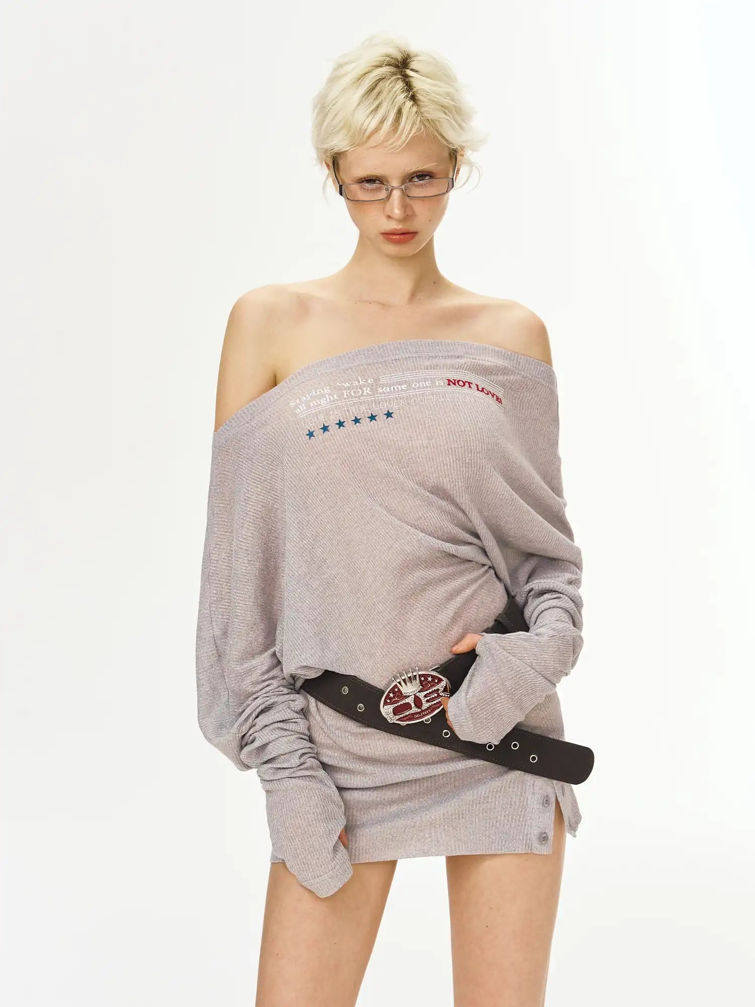 Deleteex Diagonal Neckline Dress | Canton Collective