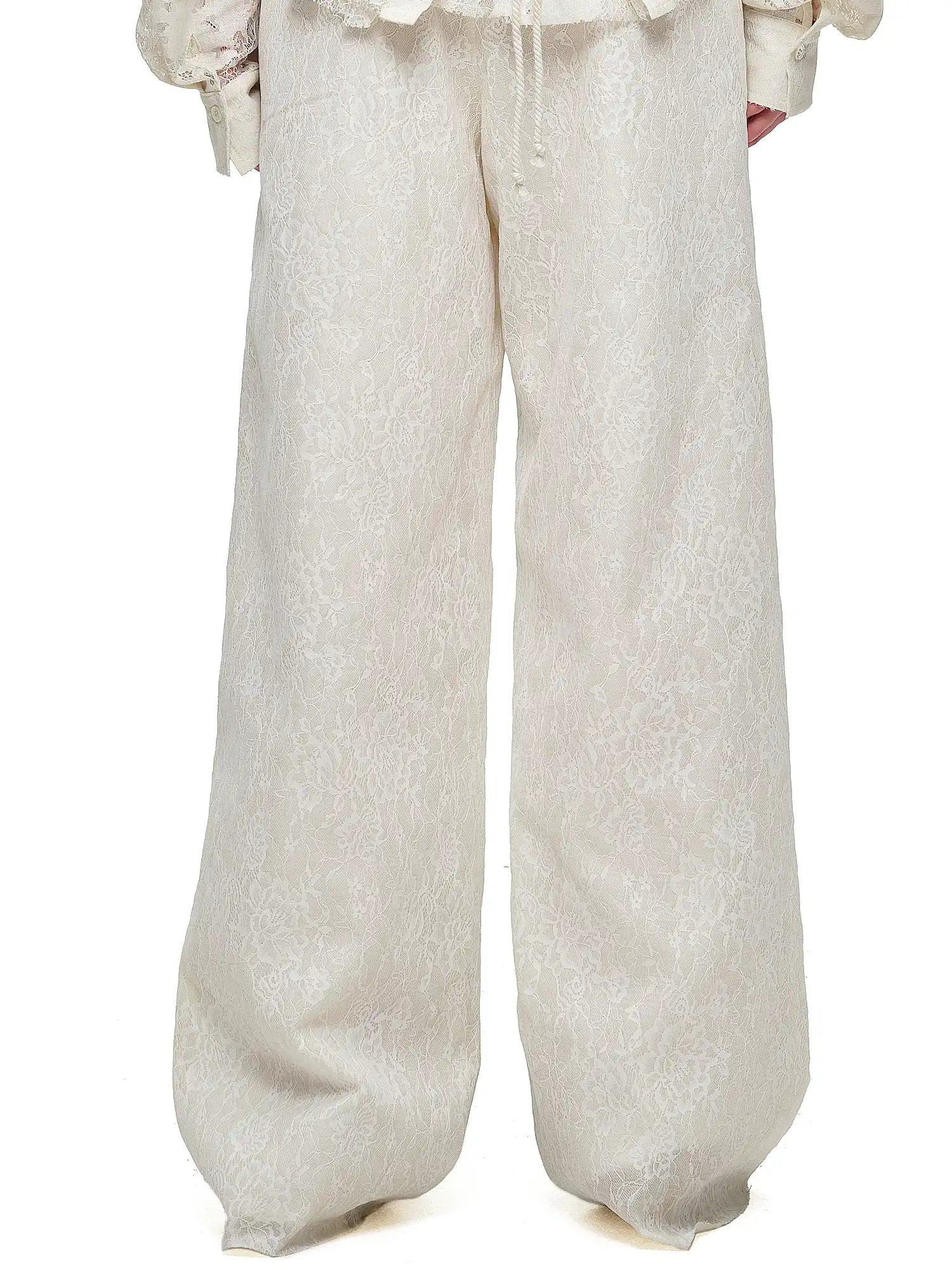 1Jinn Studio Distressed Lace-Panel Baggy Jeans | Canton Collective
