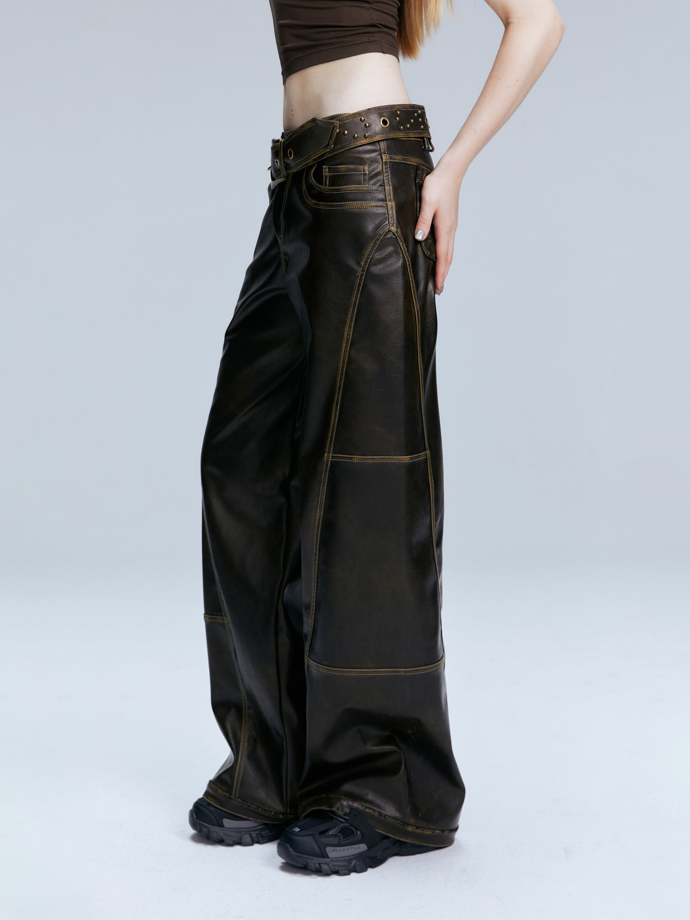 2th Desire Distressed Leather Pants | Canton Collective