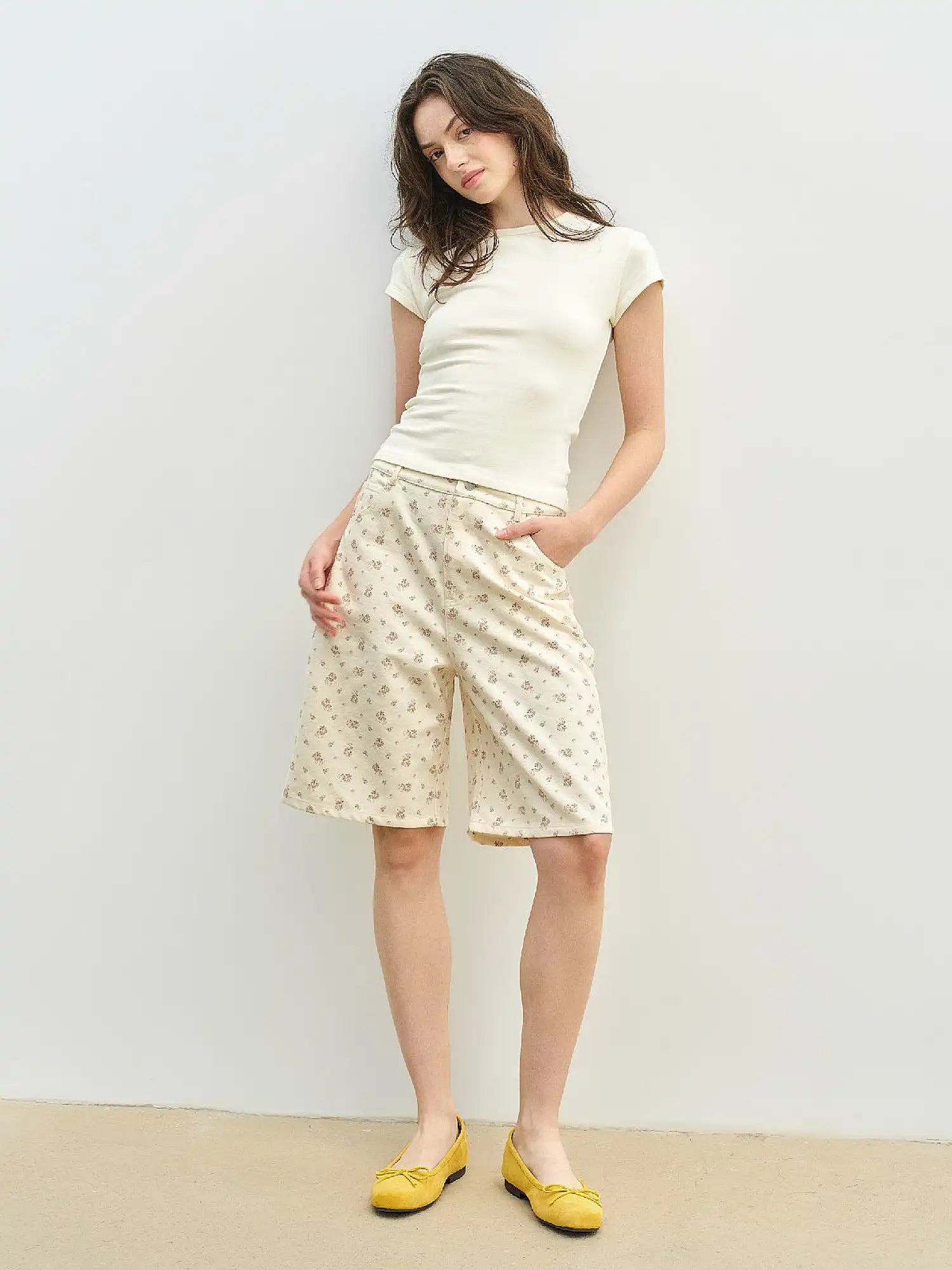 Muse Naps Ditsy Floral High Rise Bermuda Shorts | Canton Collective