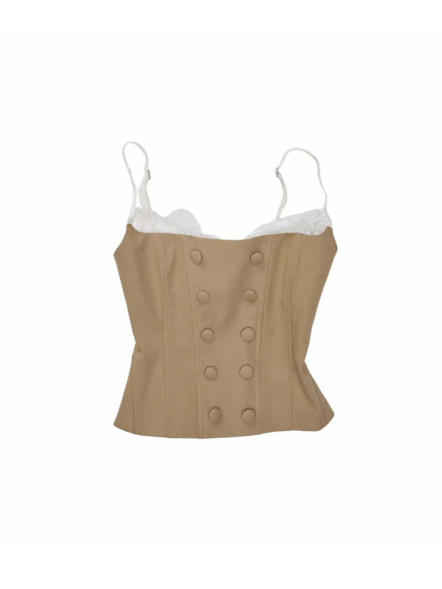 1Jinn Studio Double-Breasted Layered Lace Corset Top | Canton Collective