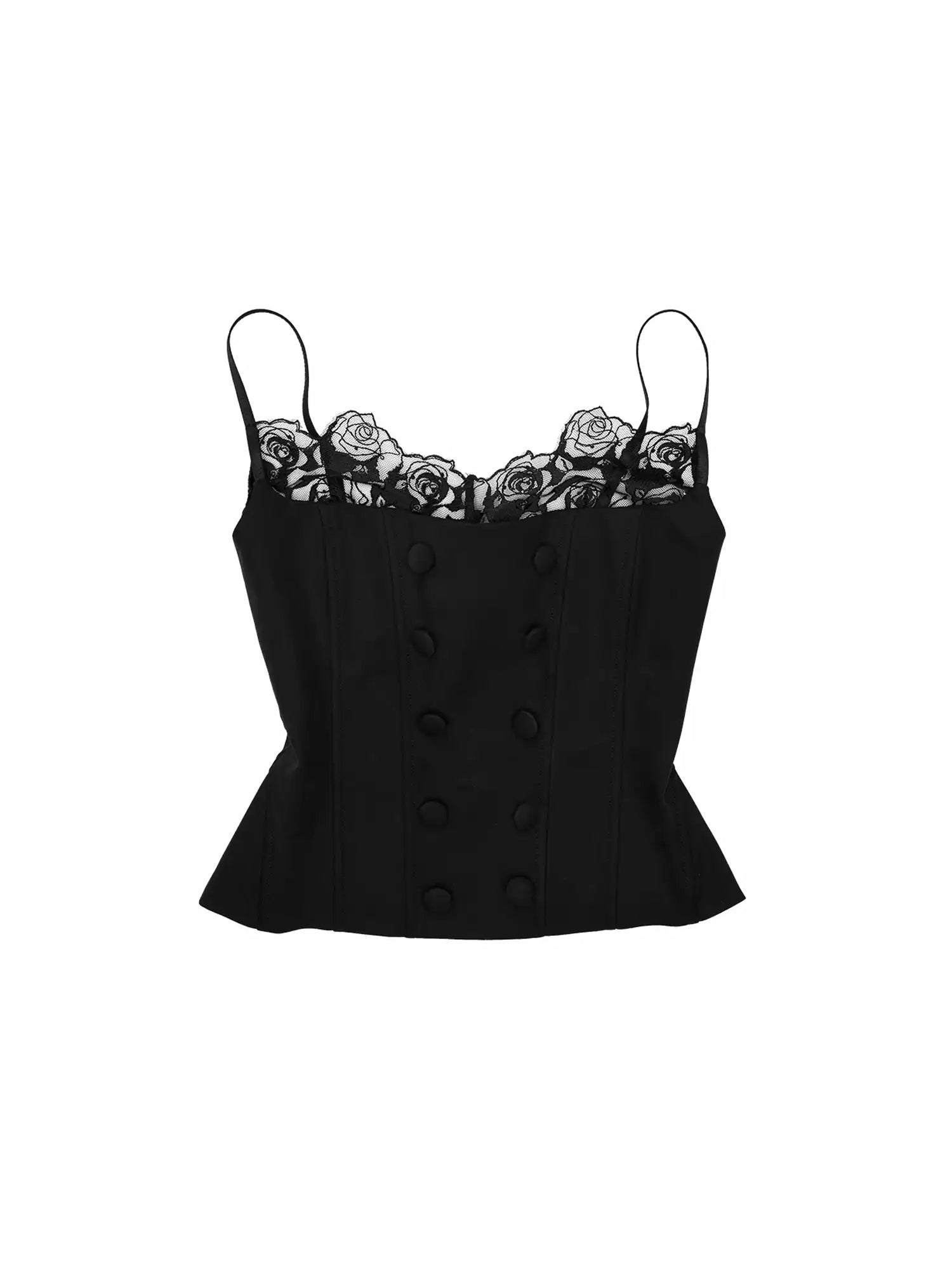 1Jinn Studio Double-Breasted Layered Lace Corset Top | Canton Collective
