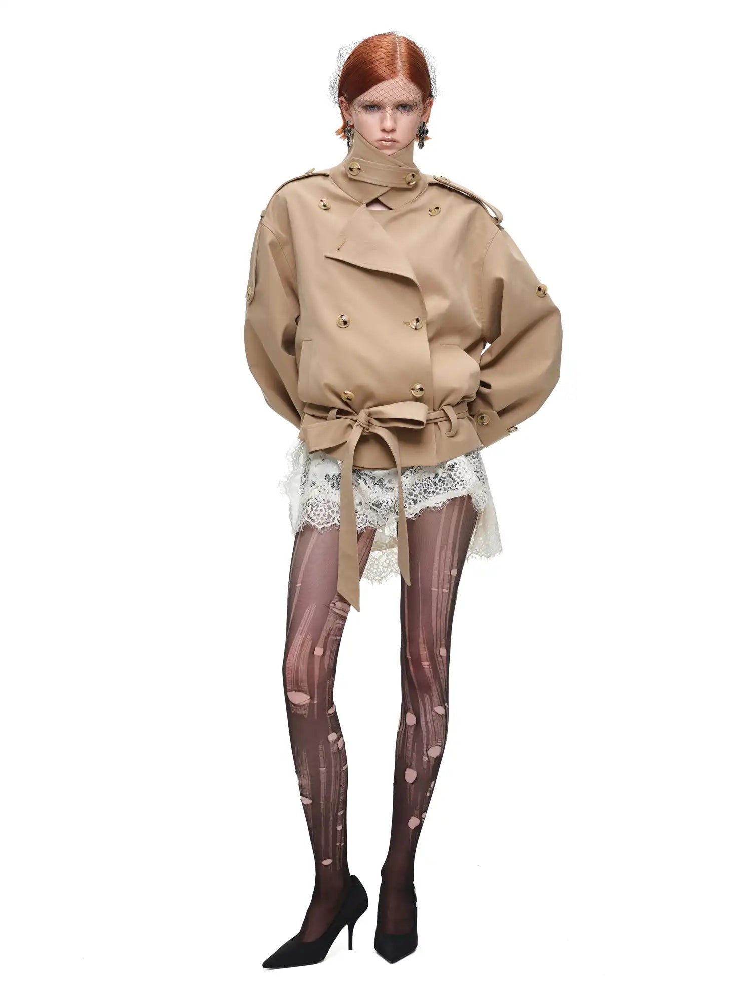1Jinn Studio Double-Breasted Oversized Crop Trench Coat | Canton Collective