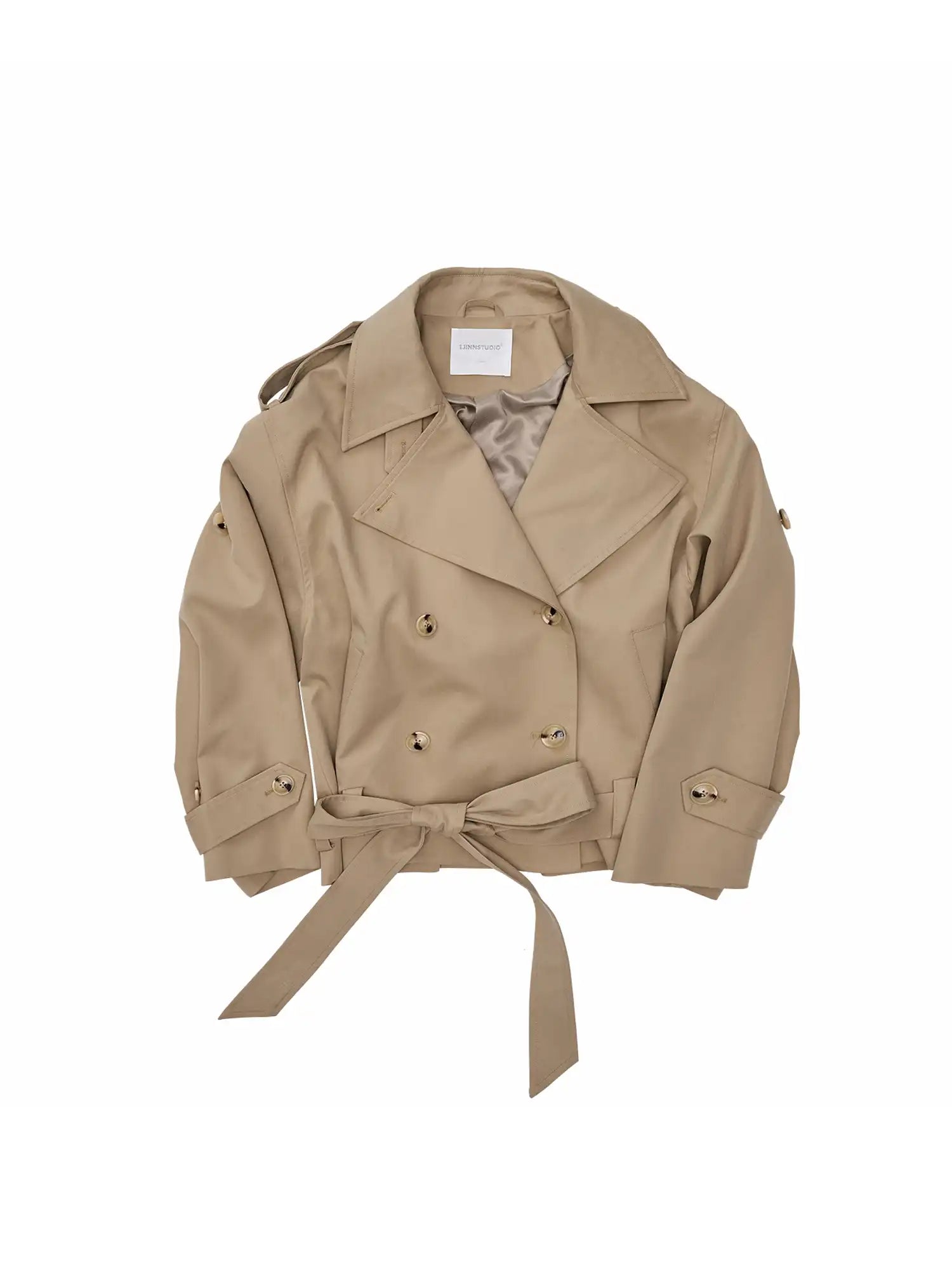 1Jinn Studio Double-Breasted Oversized Crop Trench Coat | Canton Collective