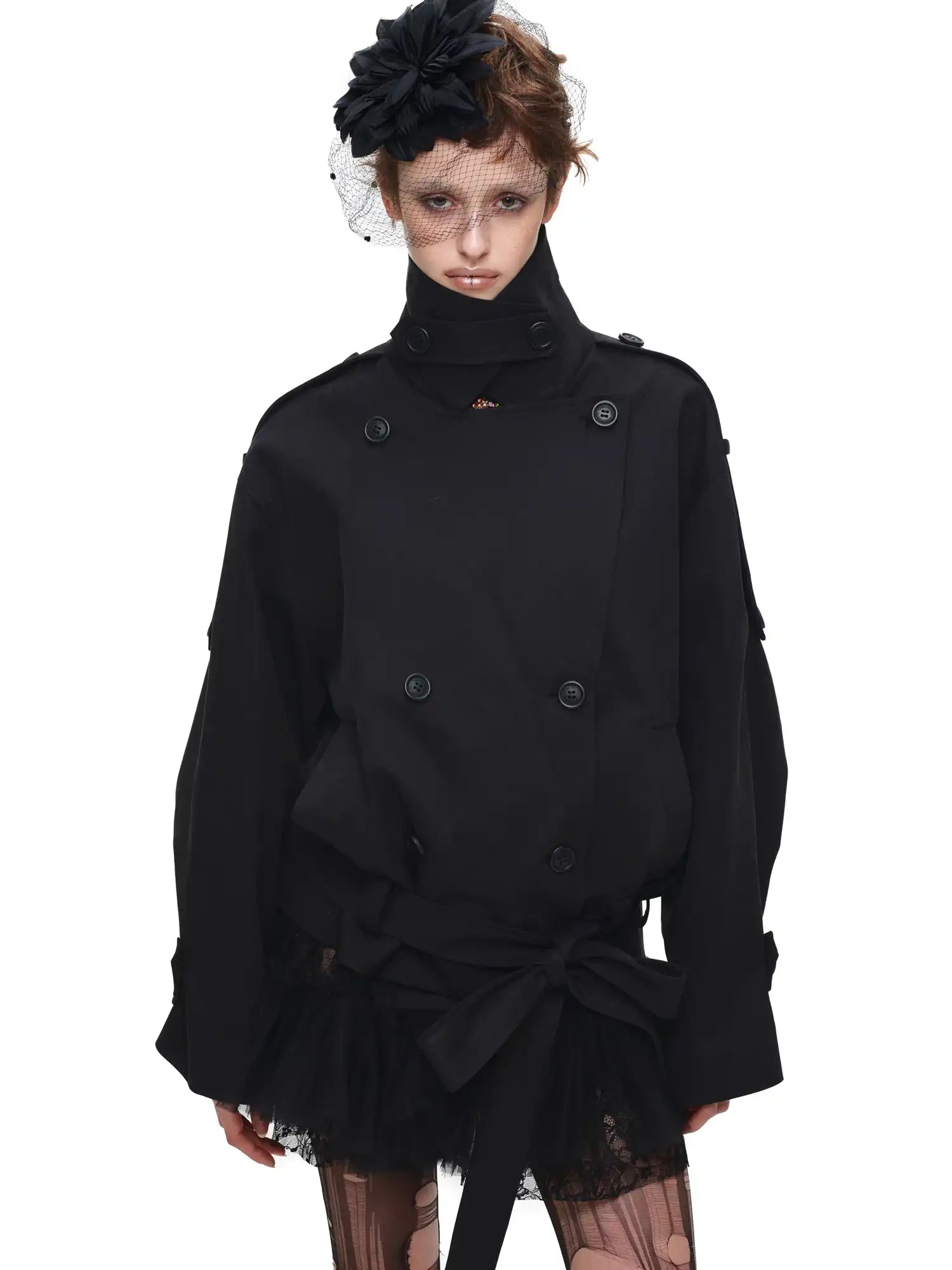 1Jinn Studio Double-Breasted Oversized Crop Trench Coat | Canton Collective