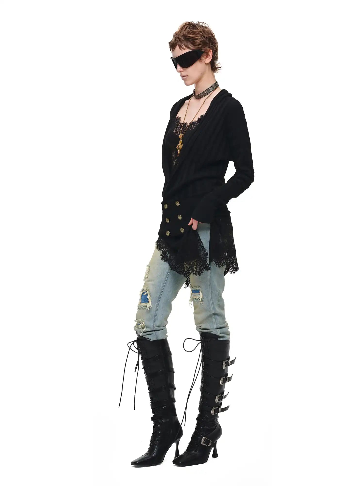 1Jinn Studio Double-Breasted Slouchy Wrap Cardigan Sweater | Canton Collective