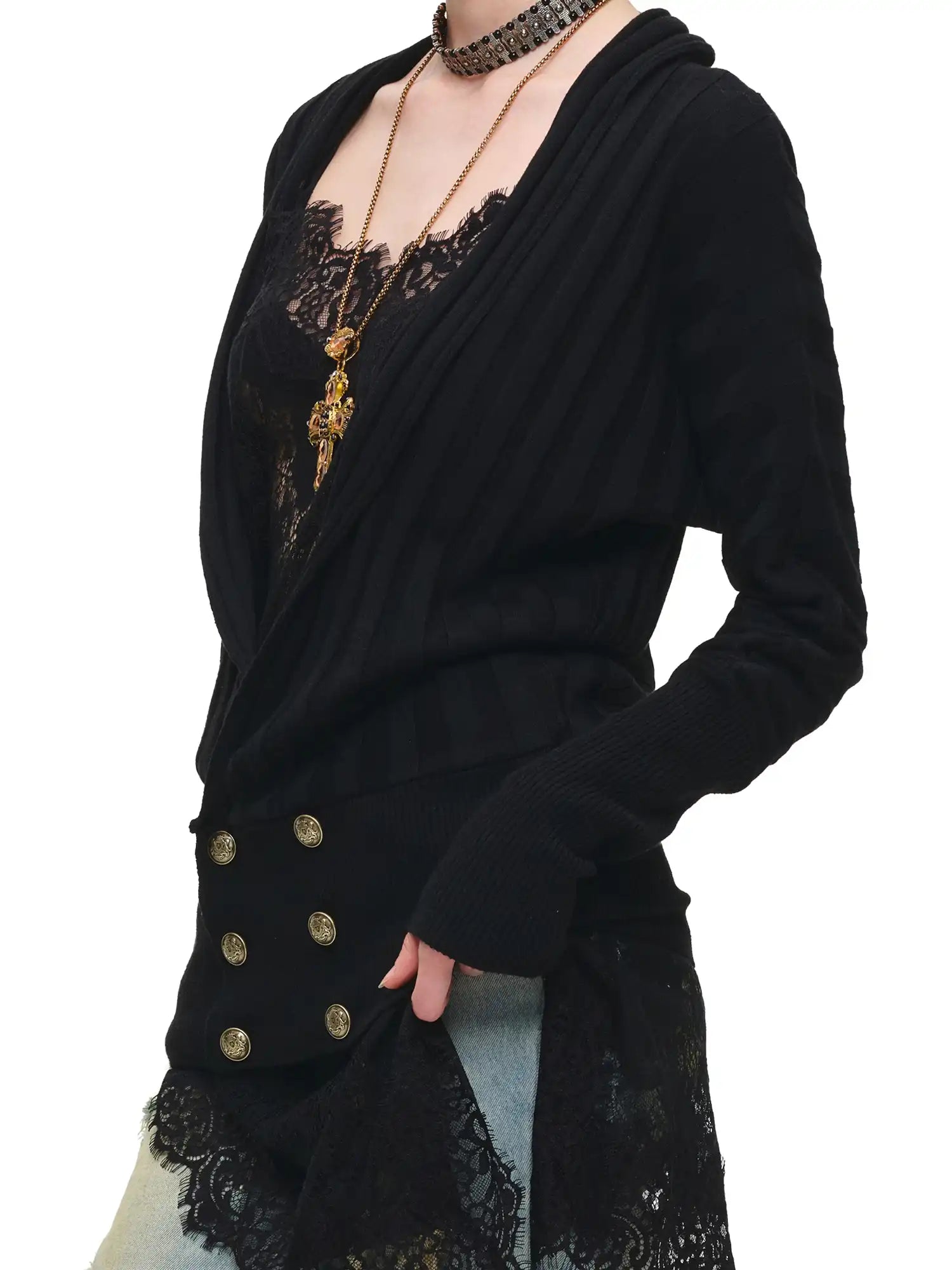 1Jinn Studio Double-Breasted Slouchy Wrap Cardigan Sweater | Canton Collective